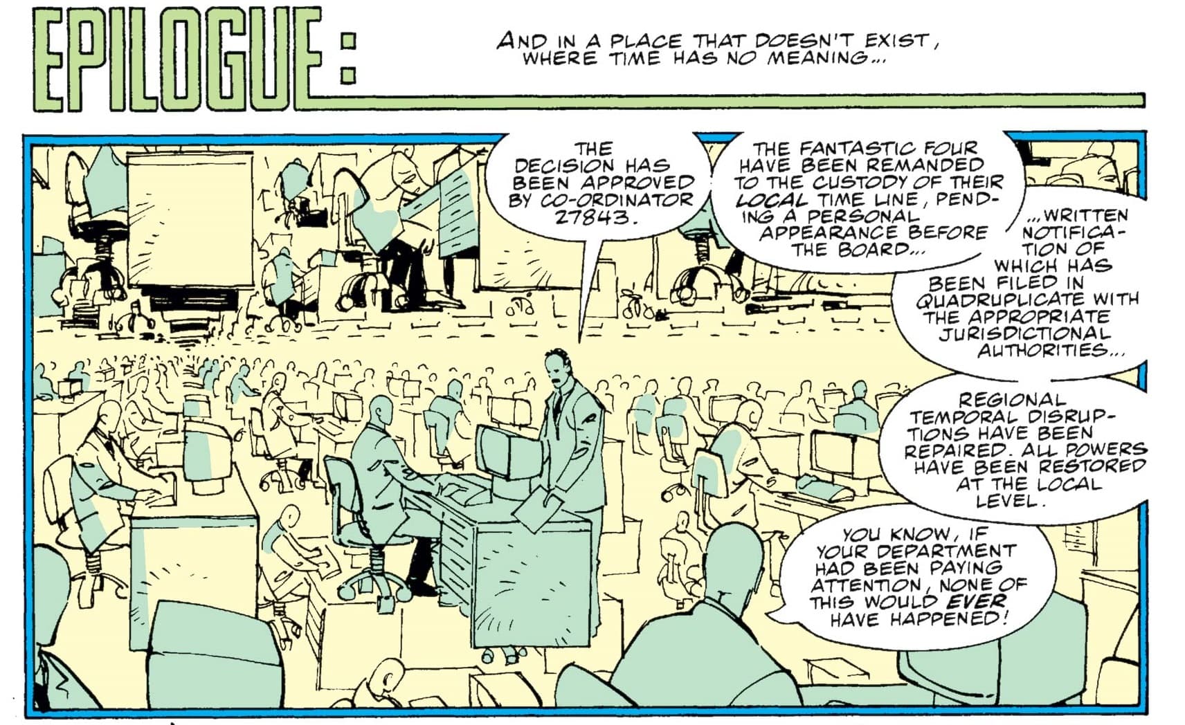 The Chronomonitors hard at work in FANTASTIC FOUR (1961) #346.