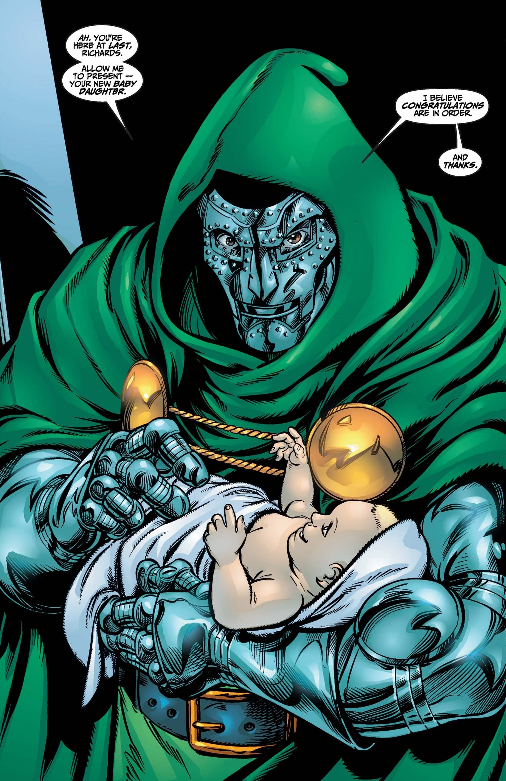 The birth of Valeria in FANTASTIC FOUR (1998) #54.