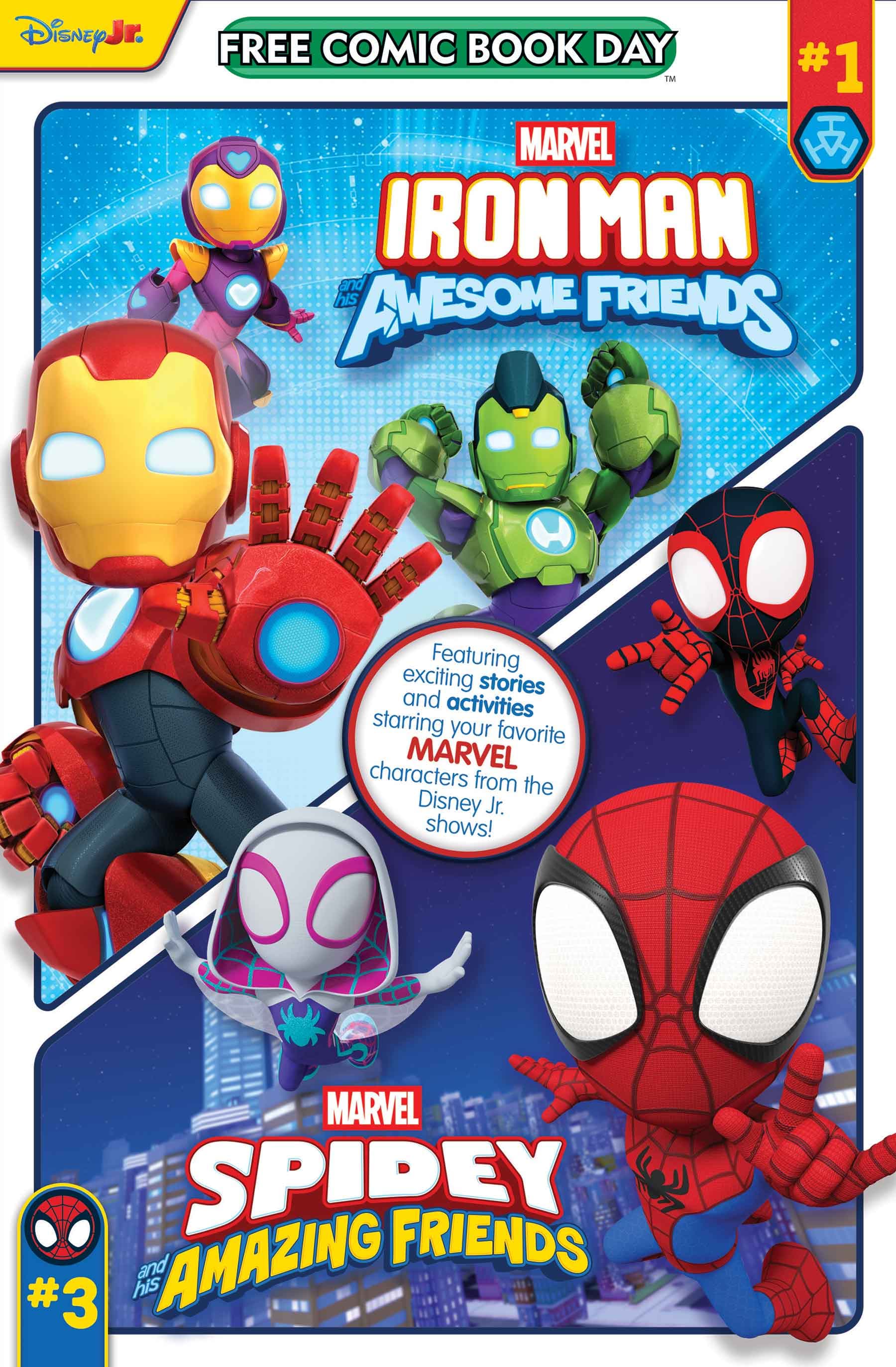 FREE COMIC BOOK DAY 2025: IRON MAN & HIS AWESOME FRIENDS/SPIDEY & HIS AMAZING FRIENDS #1 Cover