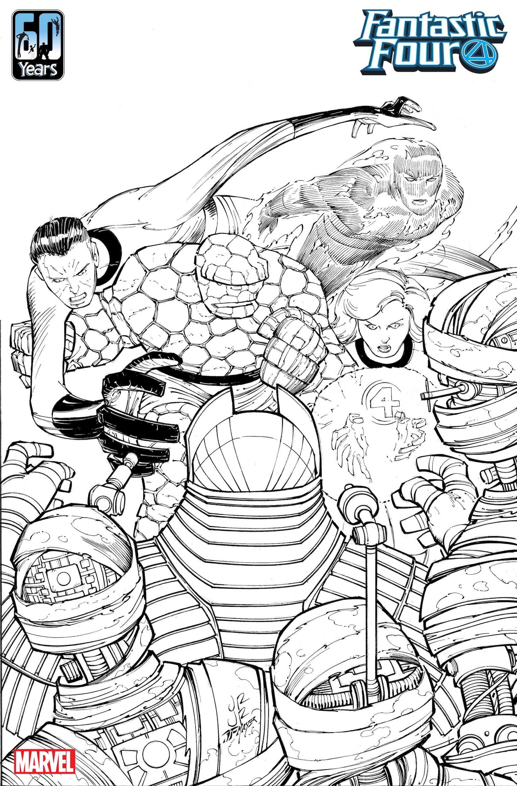 FANTASTIC FOUR #35 preview inks by John Romita Jr. and JP Mayer