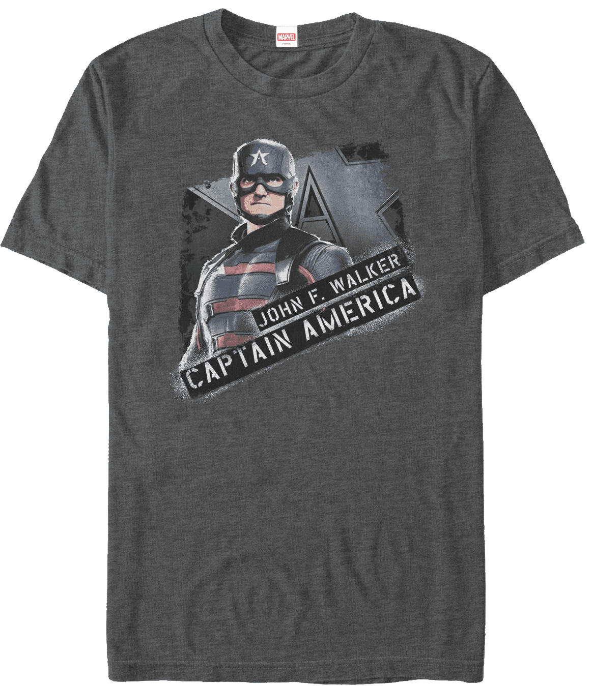 <a href=https://www.hottopic.com/product/marvel-the-falcon-and-the-winter-soldier-captain-america-t-shirt/15523174.html>John F. Walker Captain America Graffiti T-Shirt</a> / Hot Topic