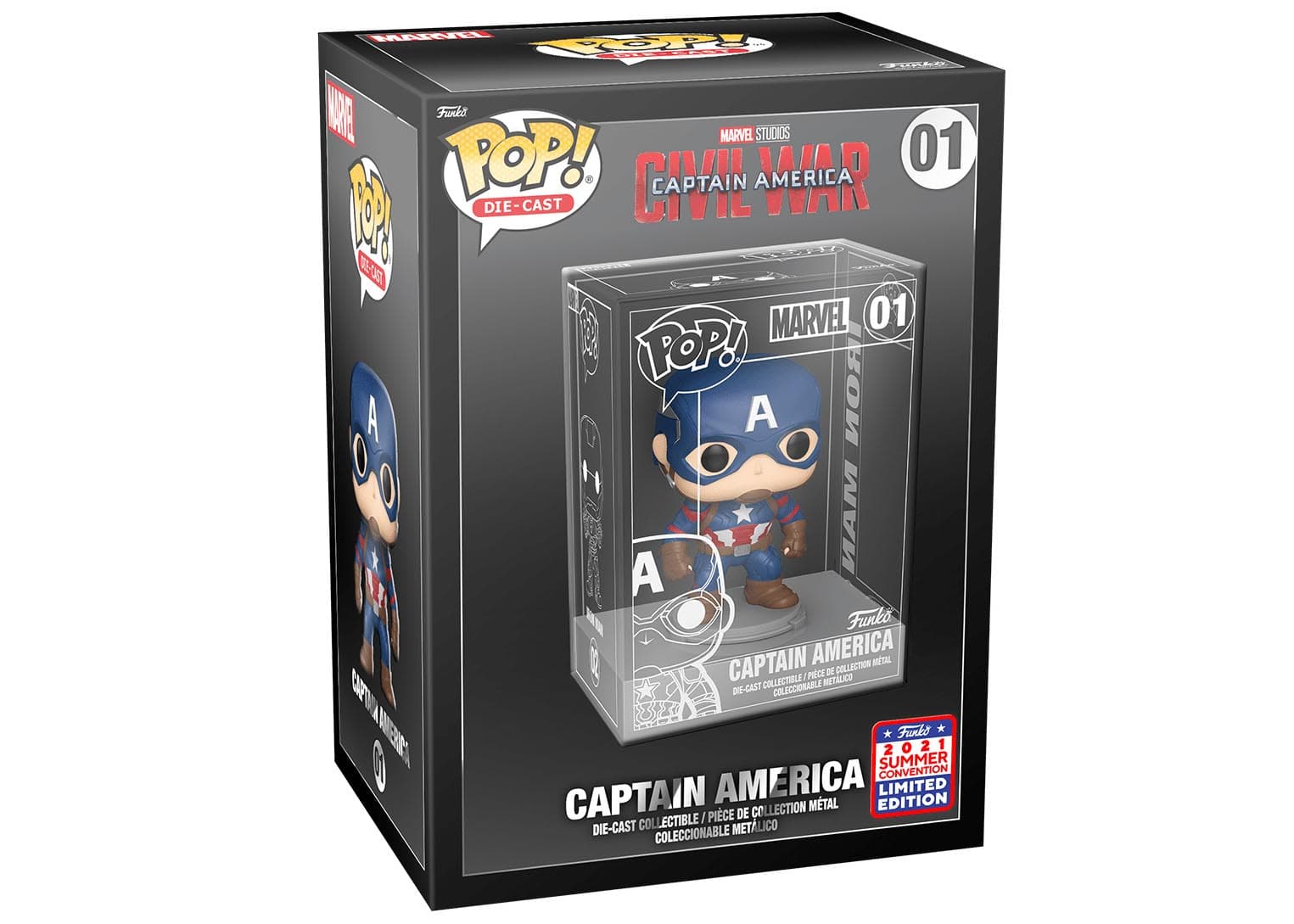 Funko Pop! Die-Cast Marvel Studios Captain America Civil War - Captain America 2021 Summer Convention Exclusive Figure #01