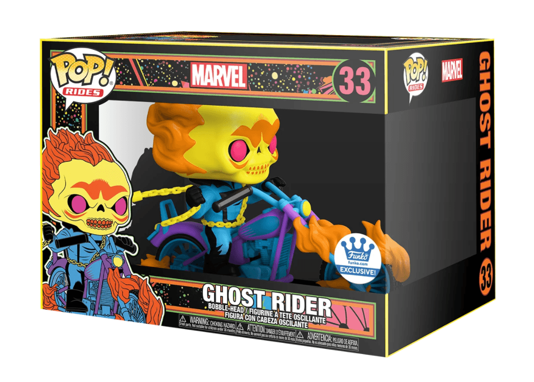 Funko Pop! Rides Marvel Ghost Rider (Black Light) Funko Exclusive Figure #33