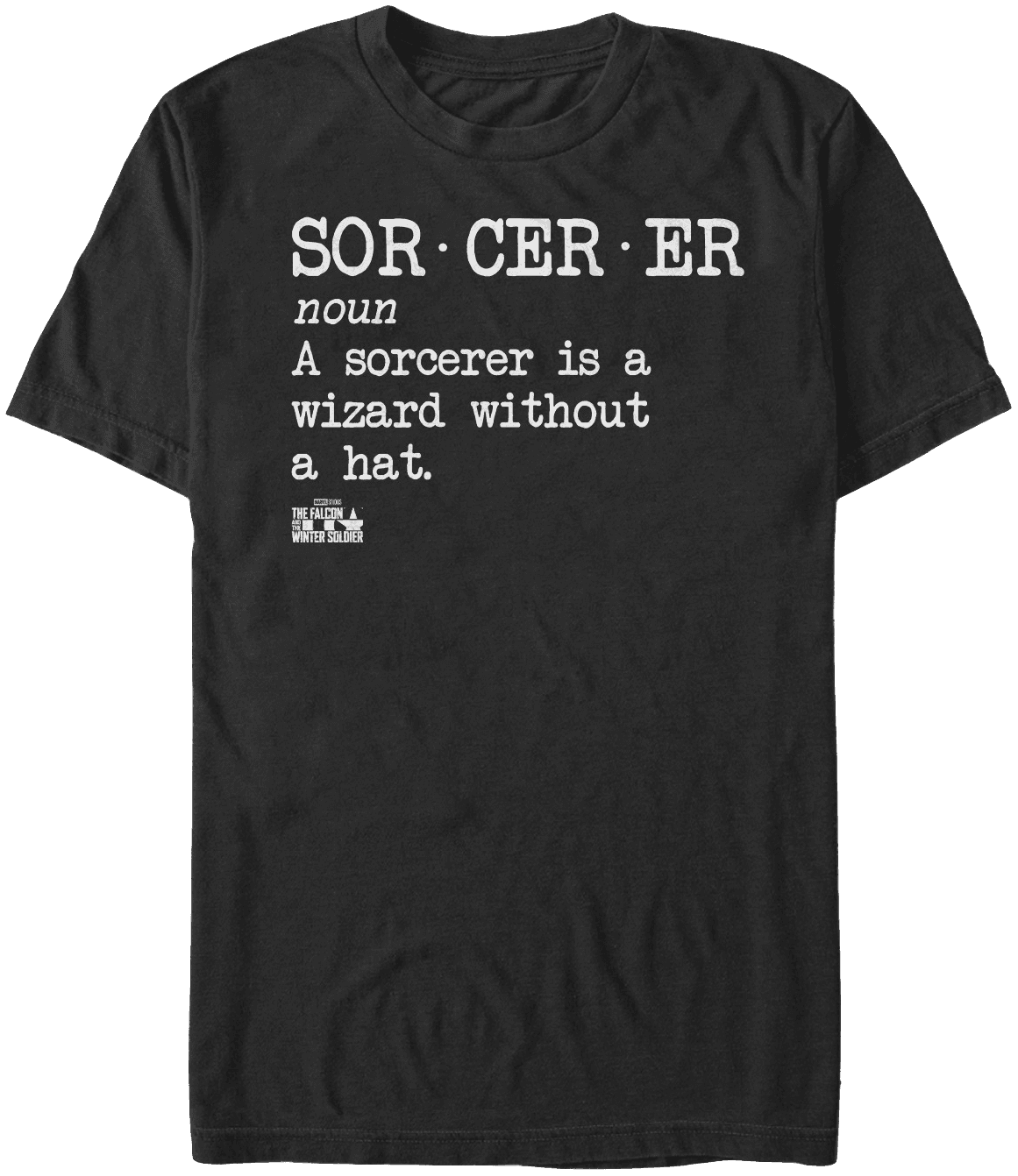 <a href=https://www.hottopic.com/product/marvel-the-falcon-and-the-winter-soldier-sorcerer-definition-t-shirt/15490571.html>Sorcerer Definition T-Shirt</a> / Hot Topic