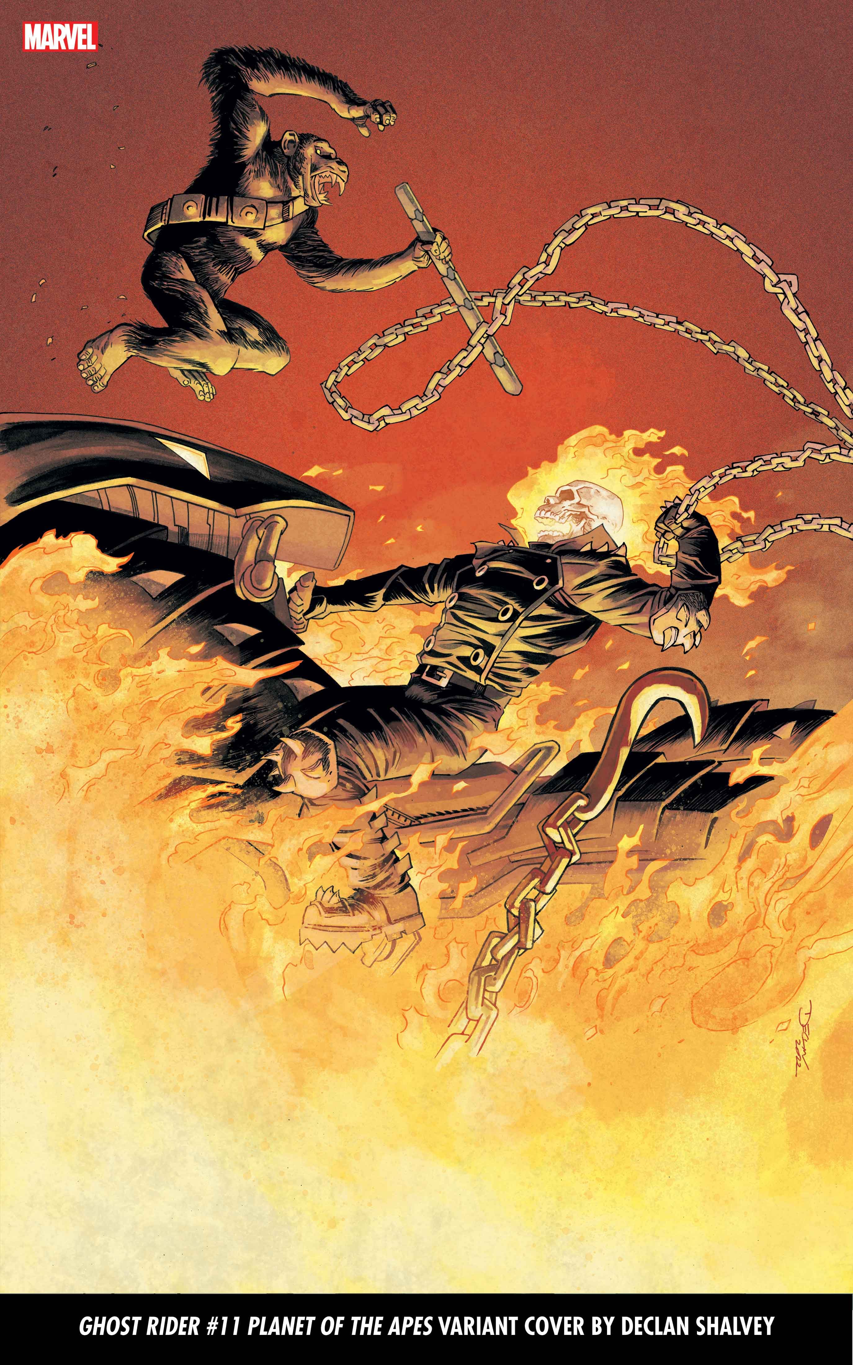 GHOST RIDER #11 PLANET OF THE APES VARIANT COVER BY DECLAN SHALVEY