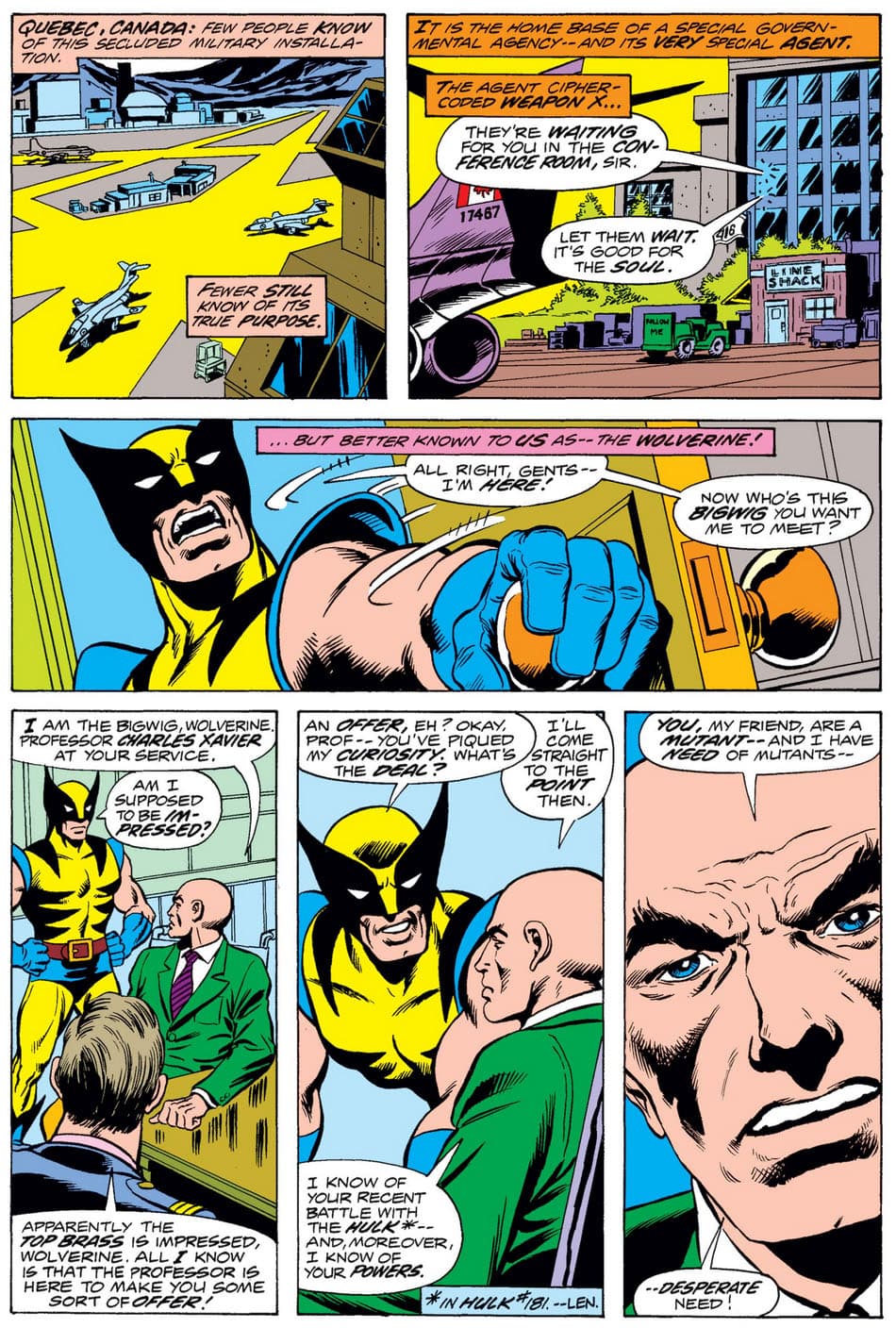 Professor X recruits Wolverine