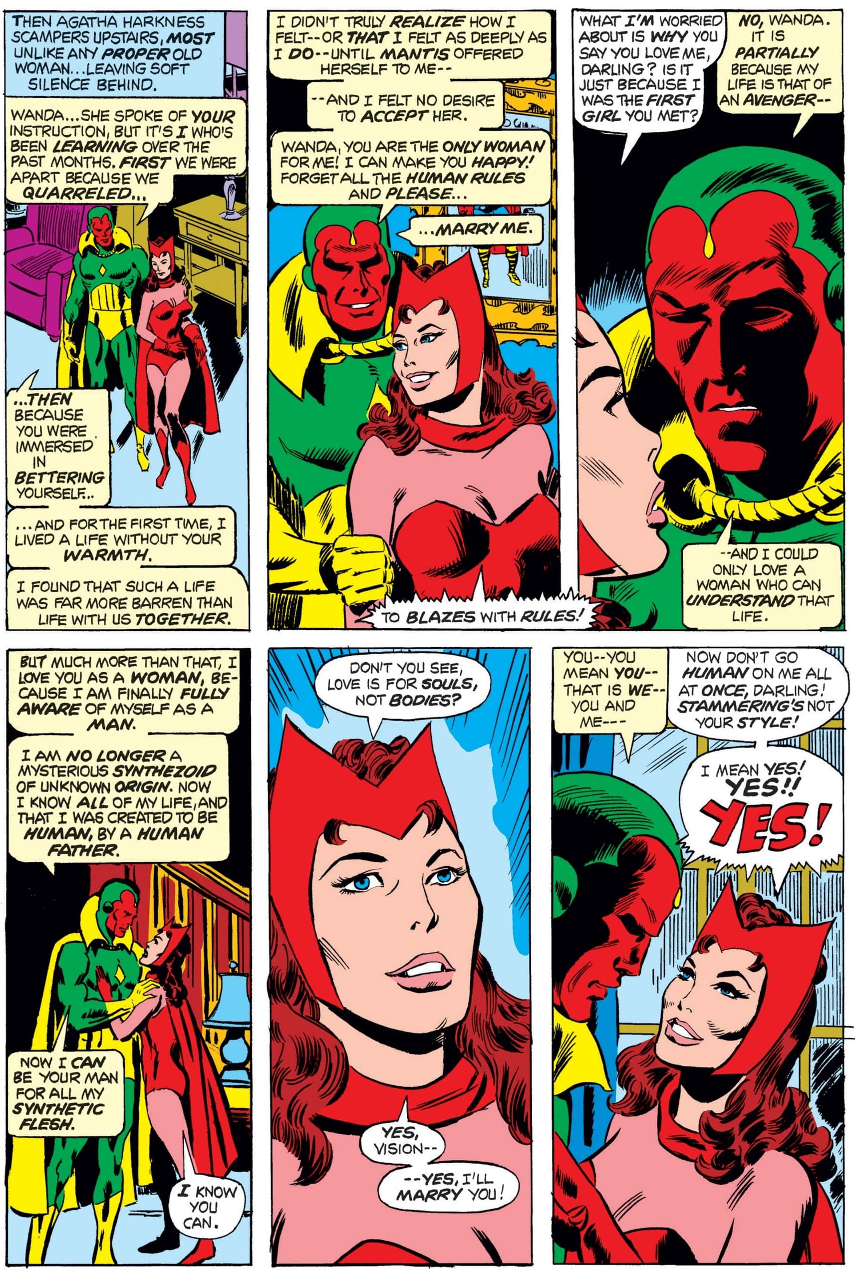 Vision proposes to Wanda.
