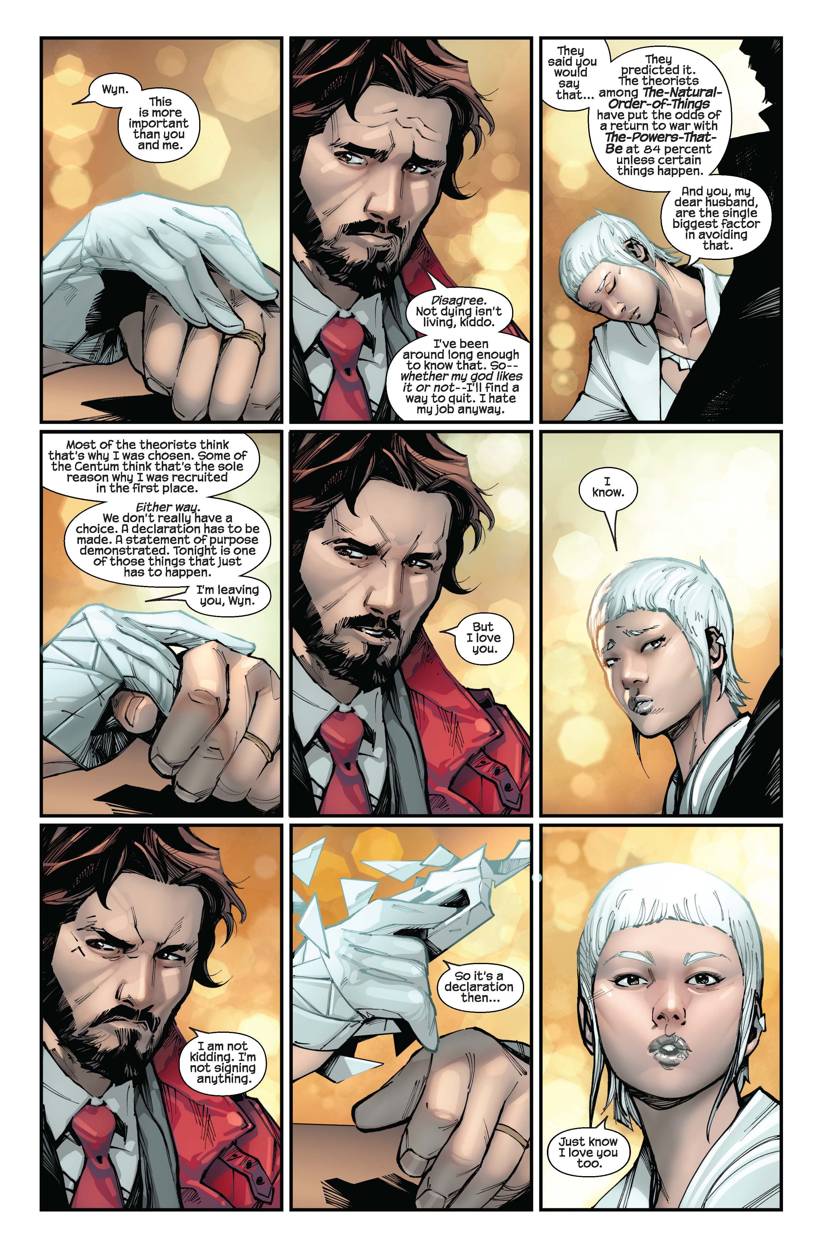 G.O.D.S. #1 page by Jonathan Hickman, Valerio Schiti, Marte Gracia, and VC's Travis Lanham