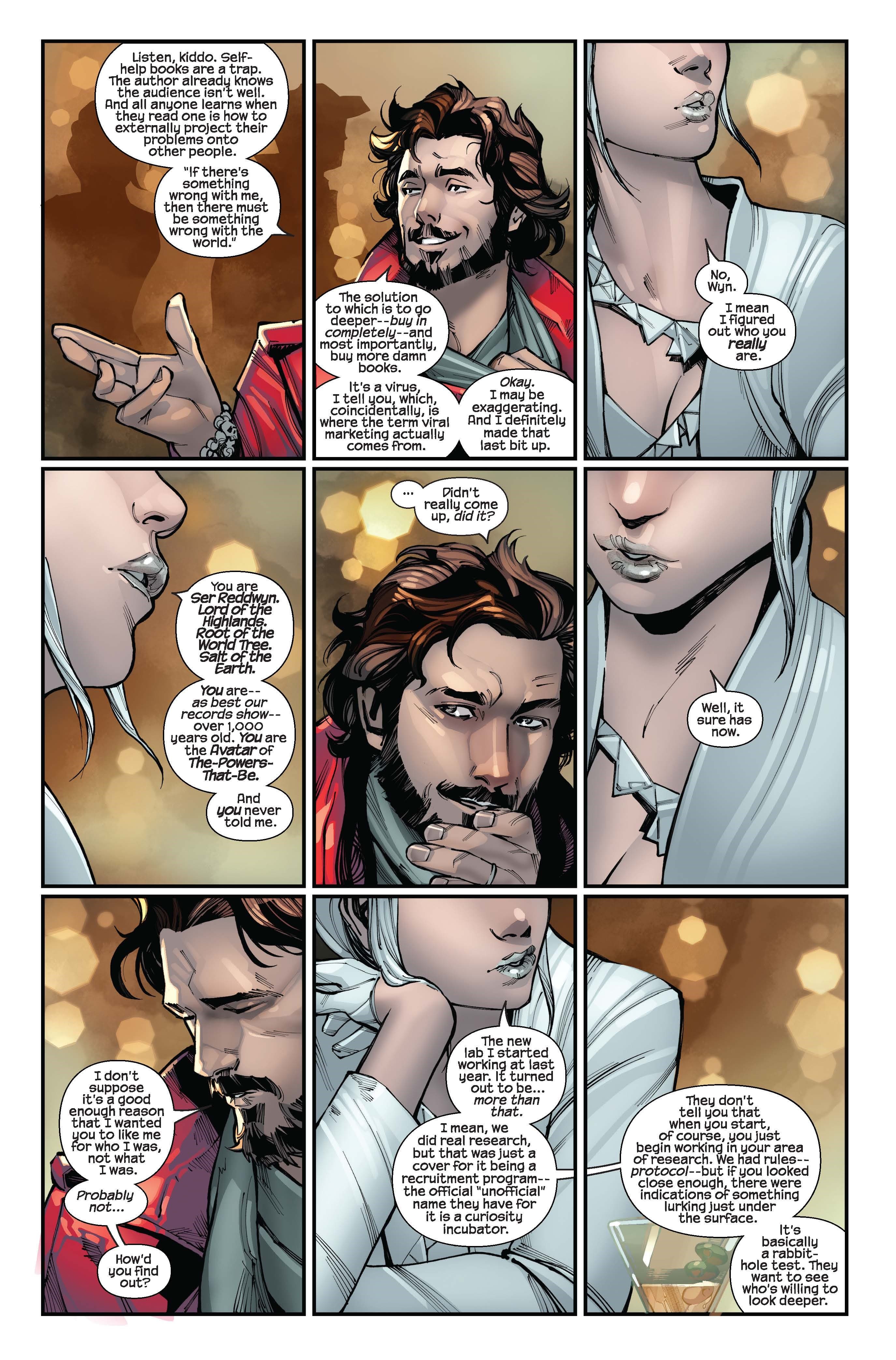 G.O.D.S. #1 page by Jonathan Hickman, Valerio Schiti, Marte Gracia, and VC's Travis Lanham