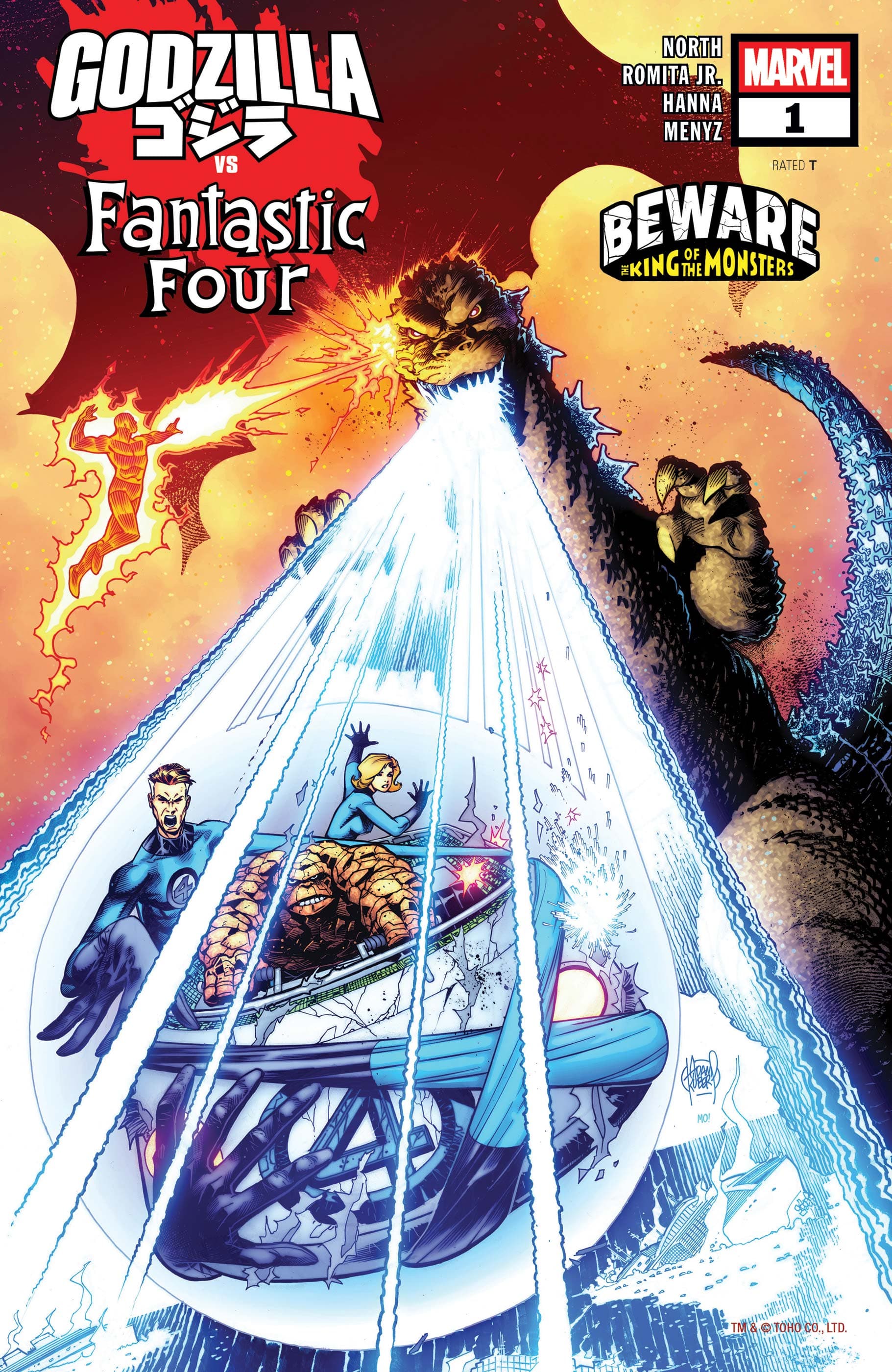 GODZILLA VS. FANTASTIC FOUR (2025) #1 cover by Adam Kubert