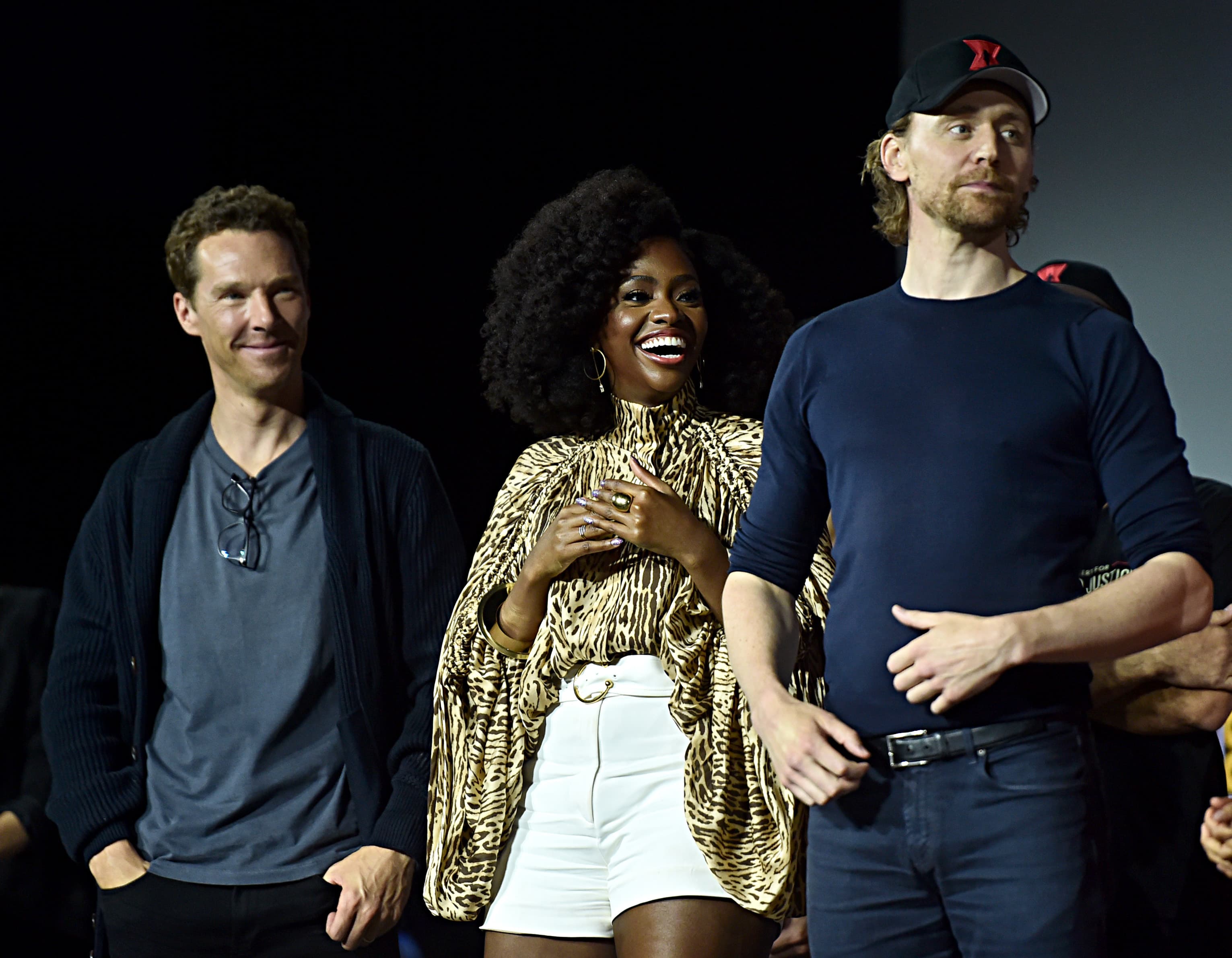 Benedict Cumberbatch, Teyonah Parris and Tom Hiddleston