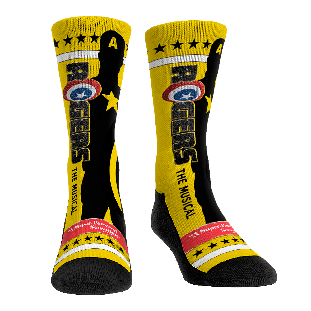Rogers: The Musical socks / shop it <a href=https://rockemsocks.com/collections/marvel/products/hawkeye-rogers-the-musical>here</a>