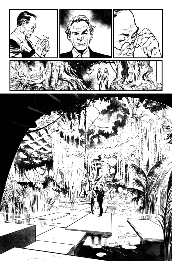 Pepe Larraz's Inks from HOUSE OF X #1