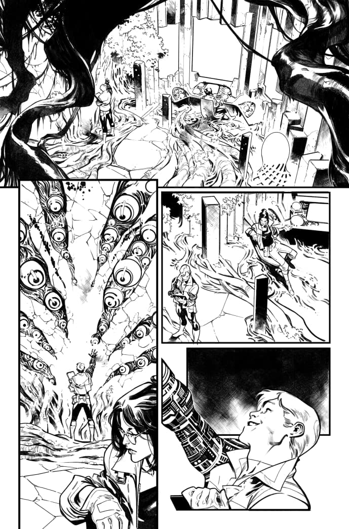 Pepe Larraz's Inks from HOUSE OF X #1