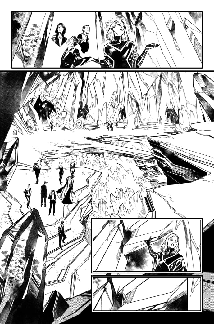 Pepe Larraz's Inks from HOUSE OF X #1