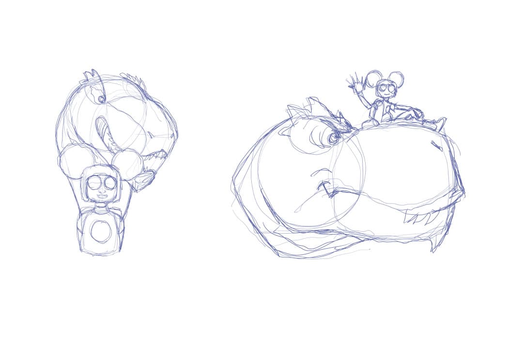 Moon Girl and Devil Dinosaur tutorial art