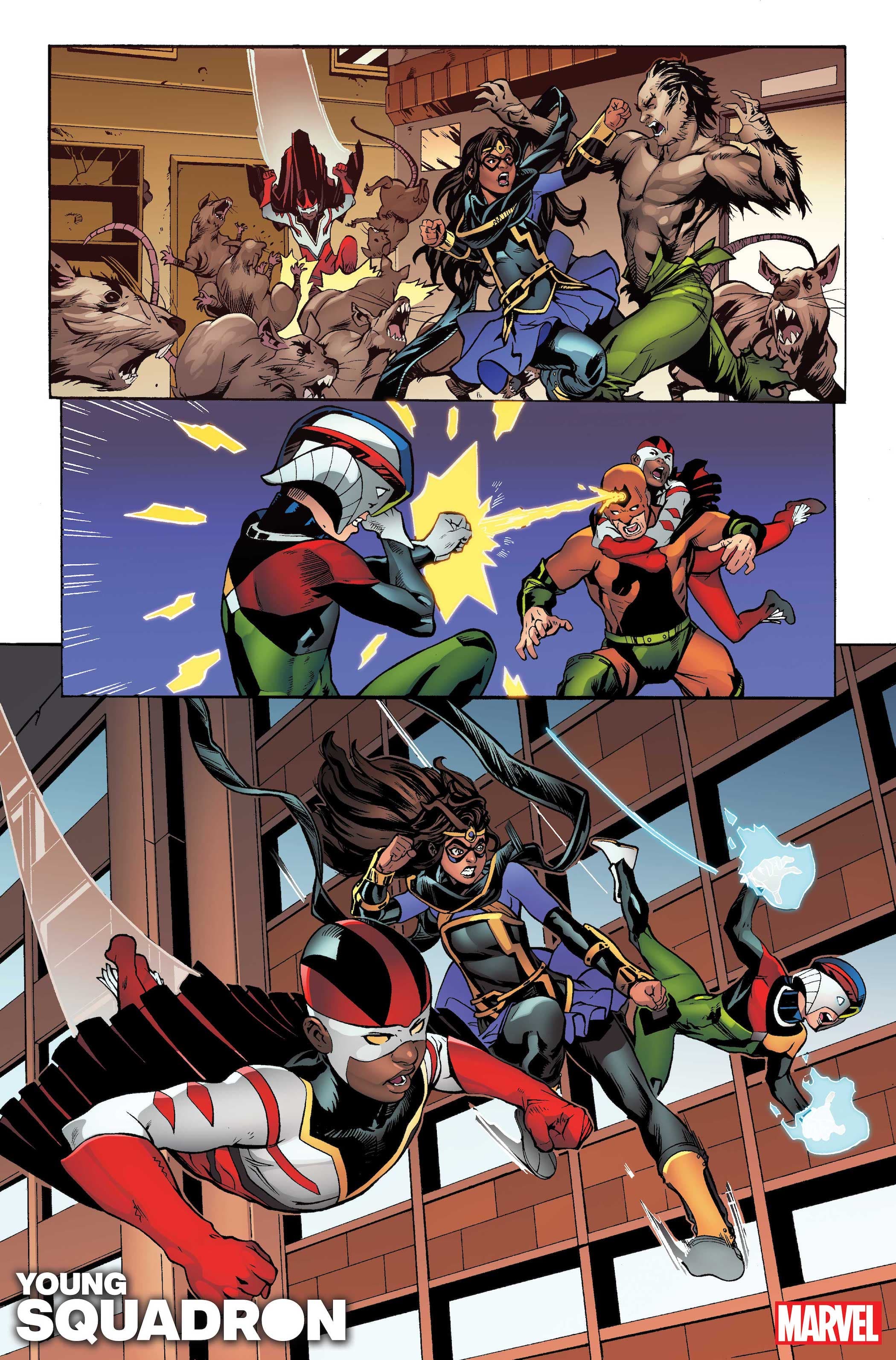 HEROES REBORN: YOUNG SQUADRON #1 preview art by Steven Cummings with colors by Erick Arciniega