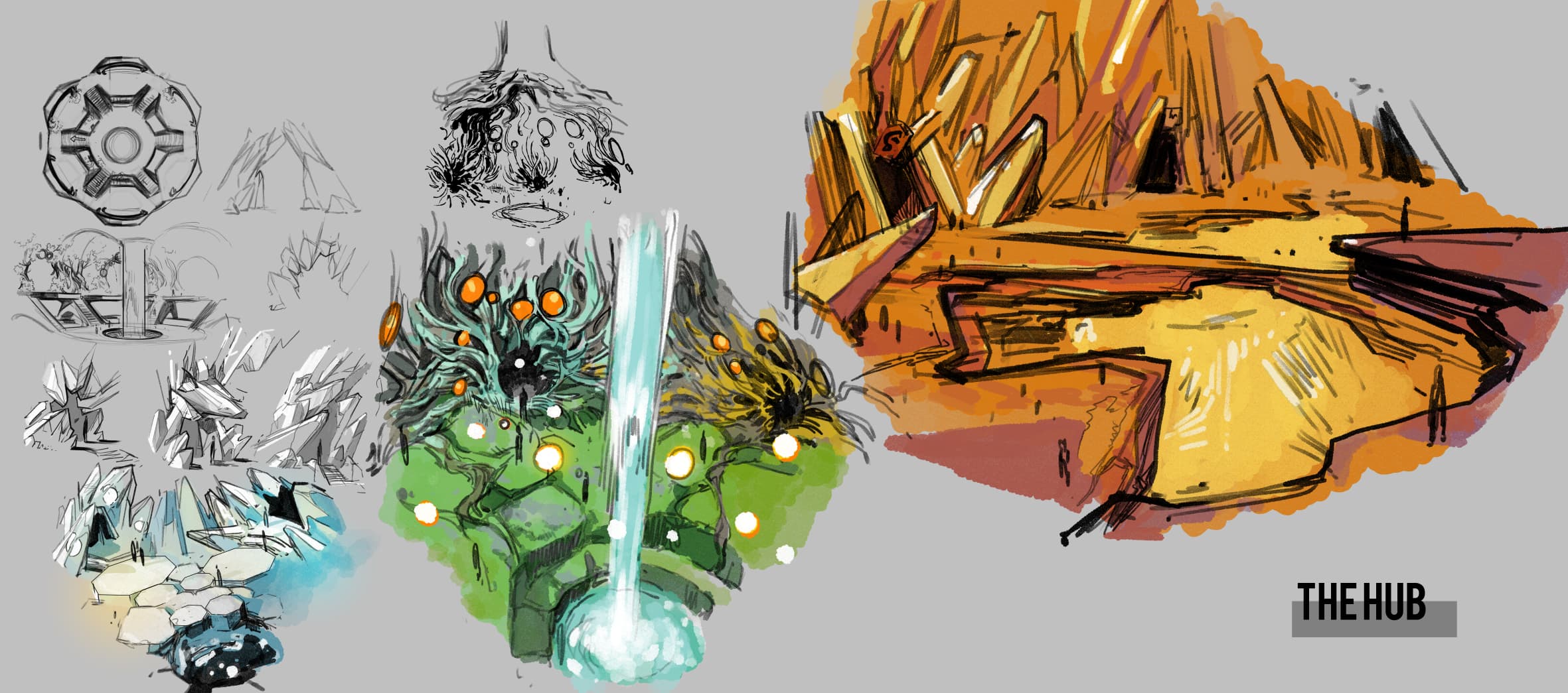 Pepe Larraz drawing of the Hub