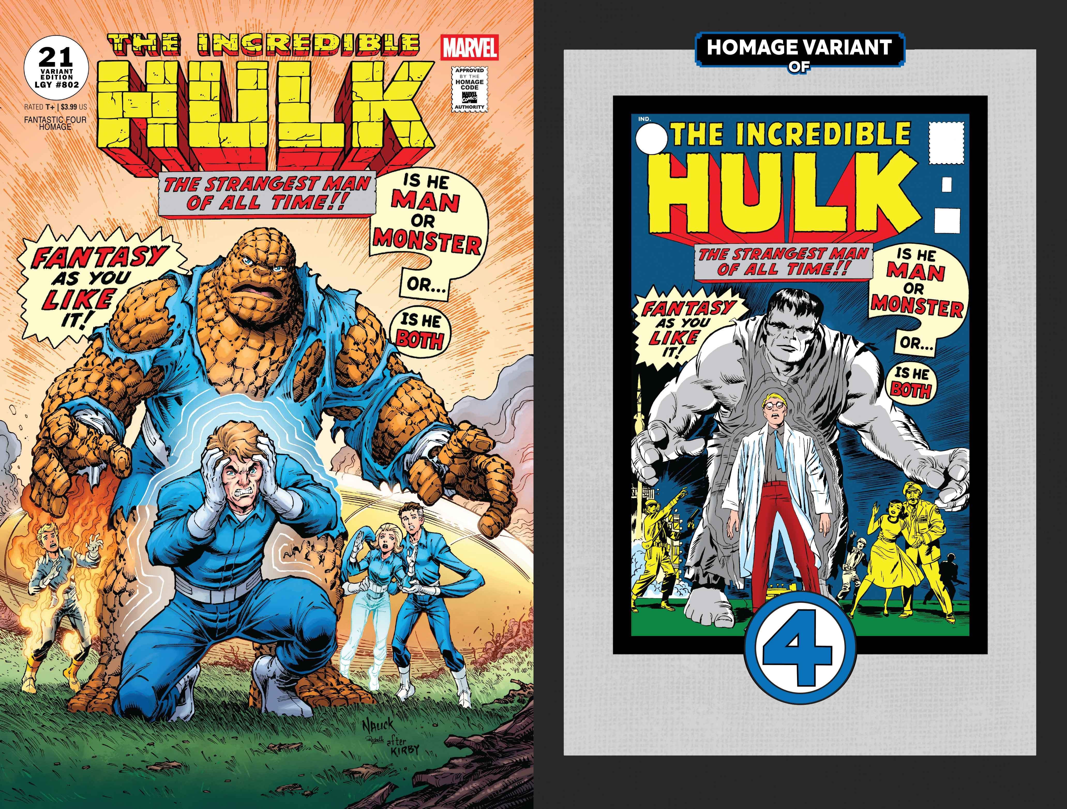 INCREDIBLE HULK #21 Fantastic Four Homage Variant Cover by Todd Nauck