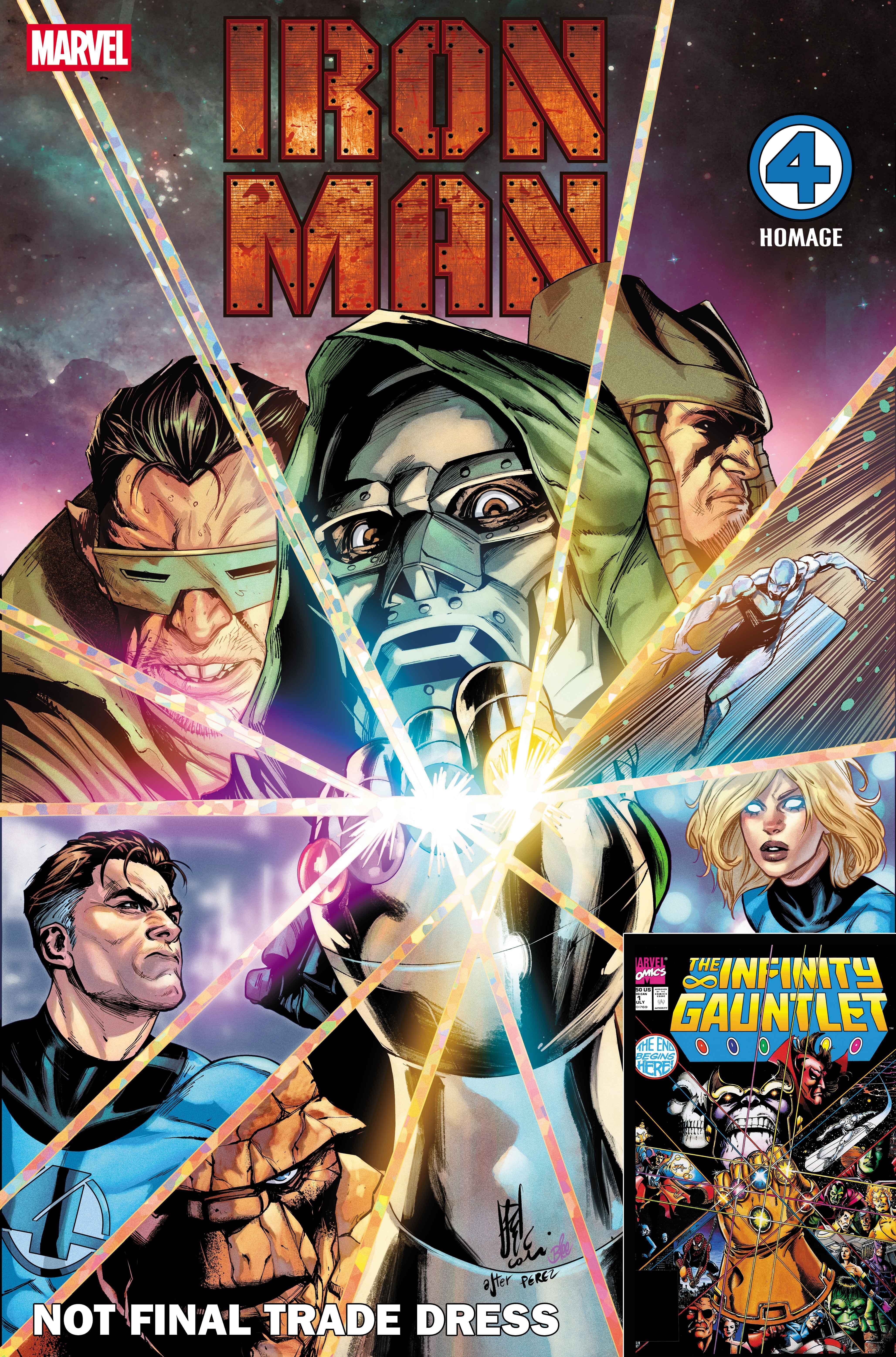 IRON MAN #4 Fantastic Four Homage Variant Cover by Stefano Caselli