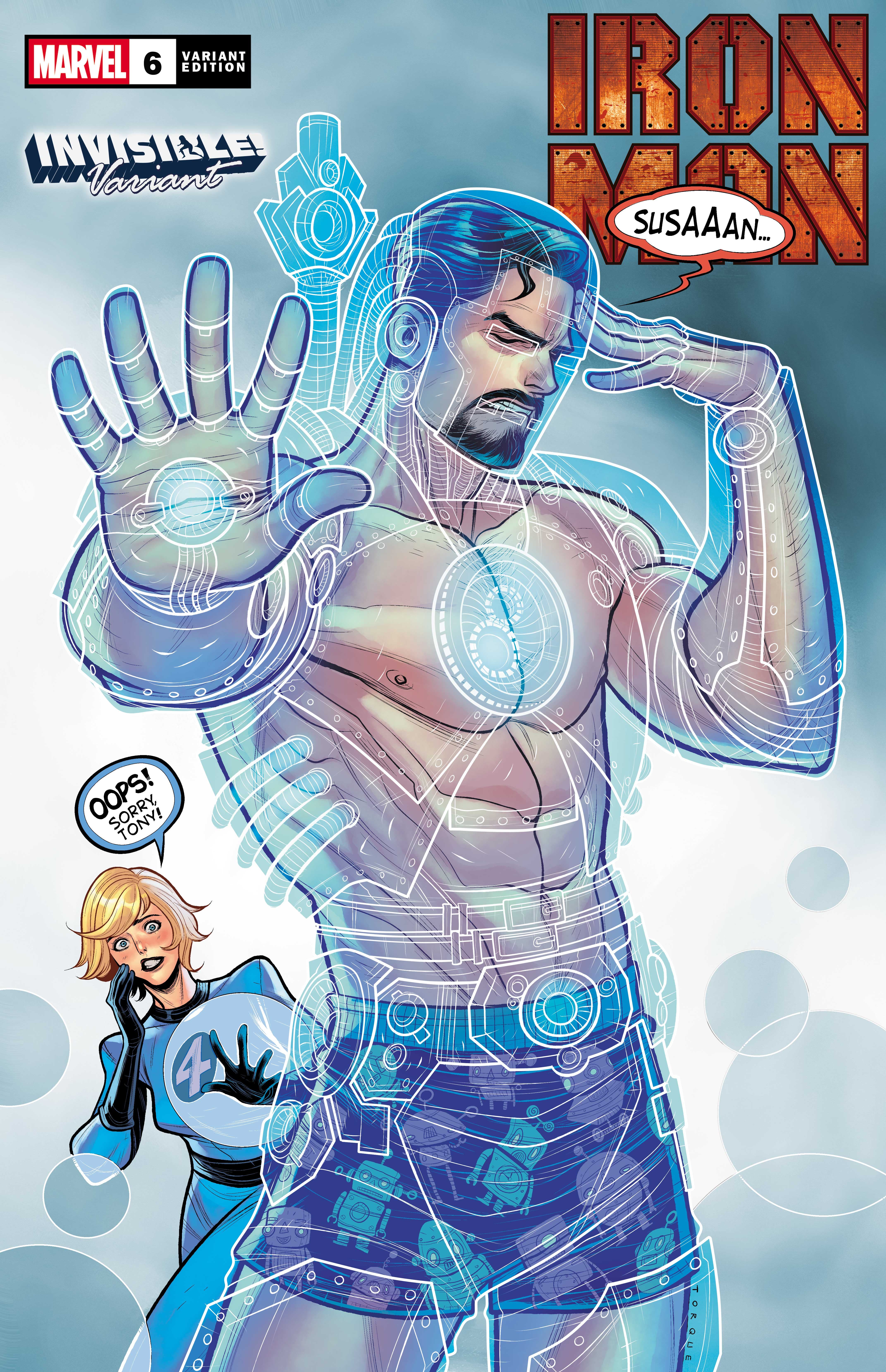 IRON MAN #6 Invisible! Variant Cover by Elizabeth Torque
