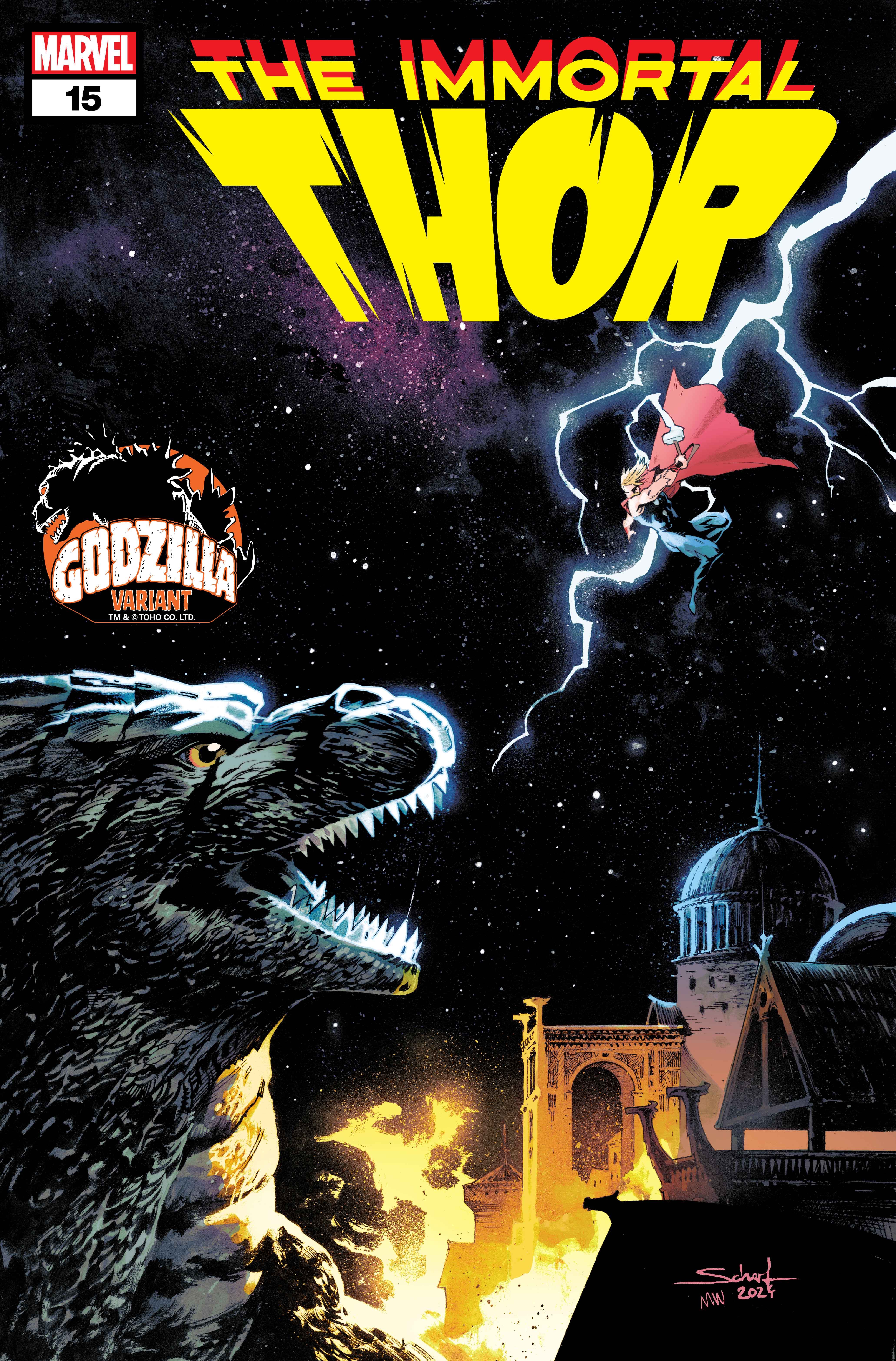IMMORTAL THOR #15 Godzilla Variant Cover by Jonas Scharf