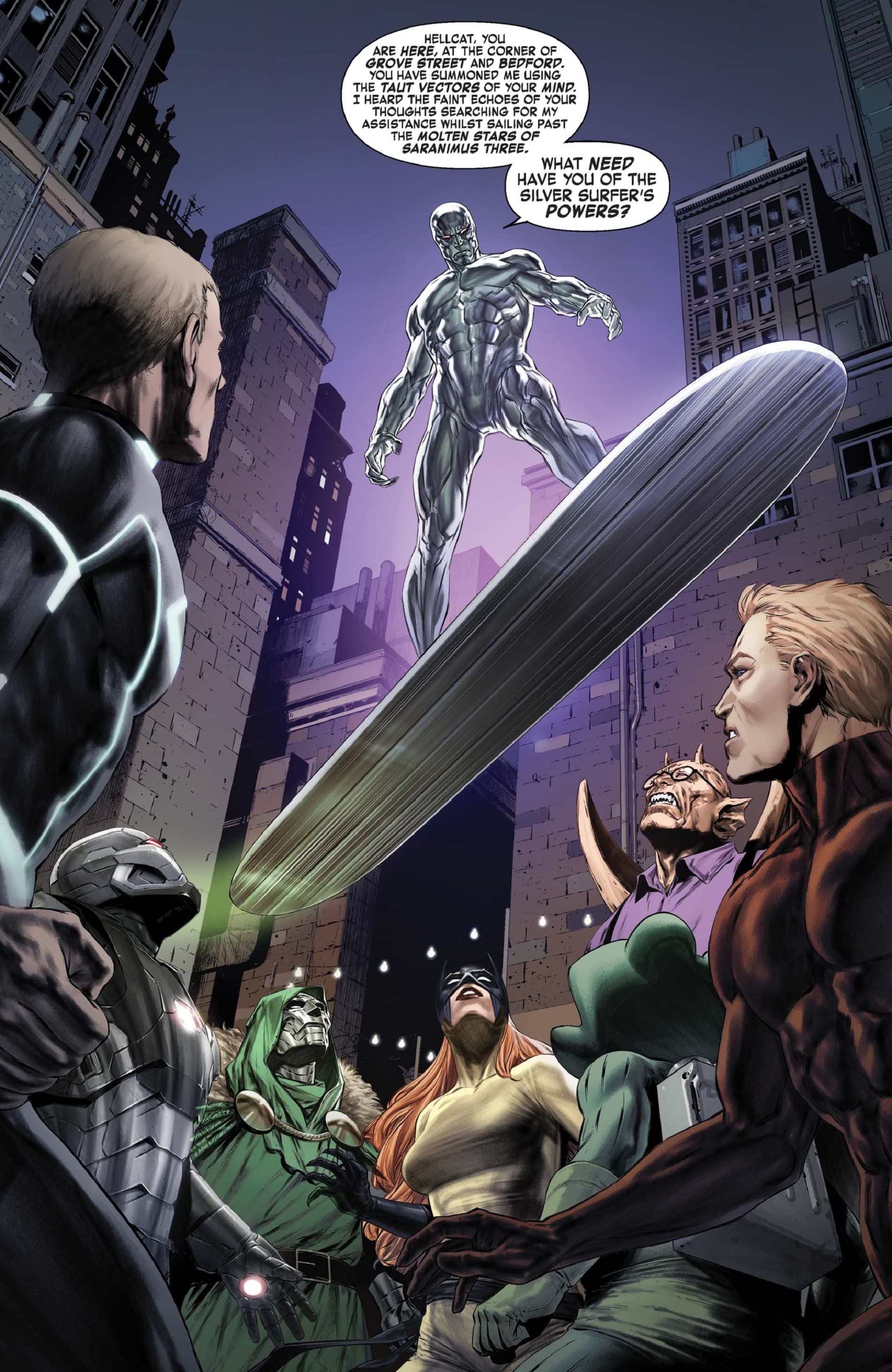 Silver Surfer makes an appearance in IRON MAN (2020) #17.
