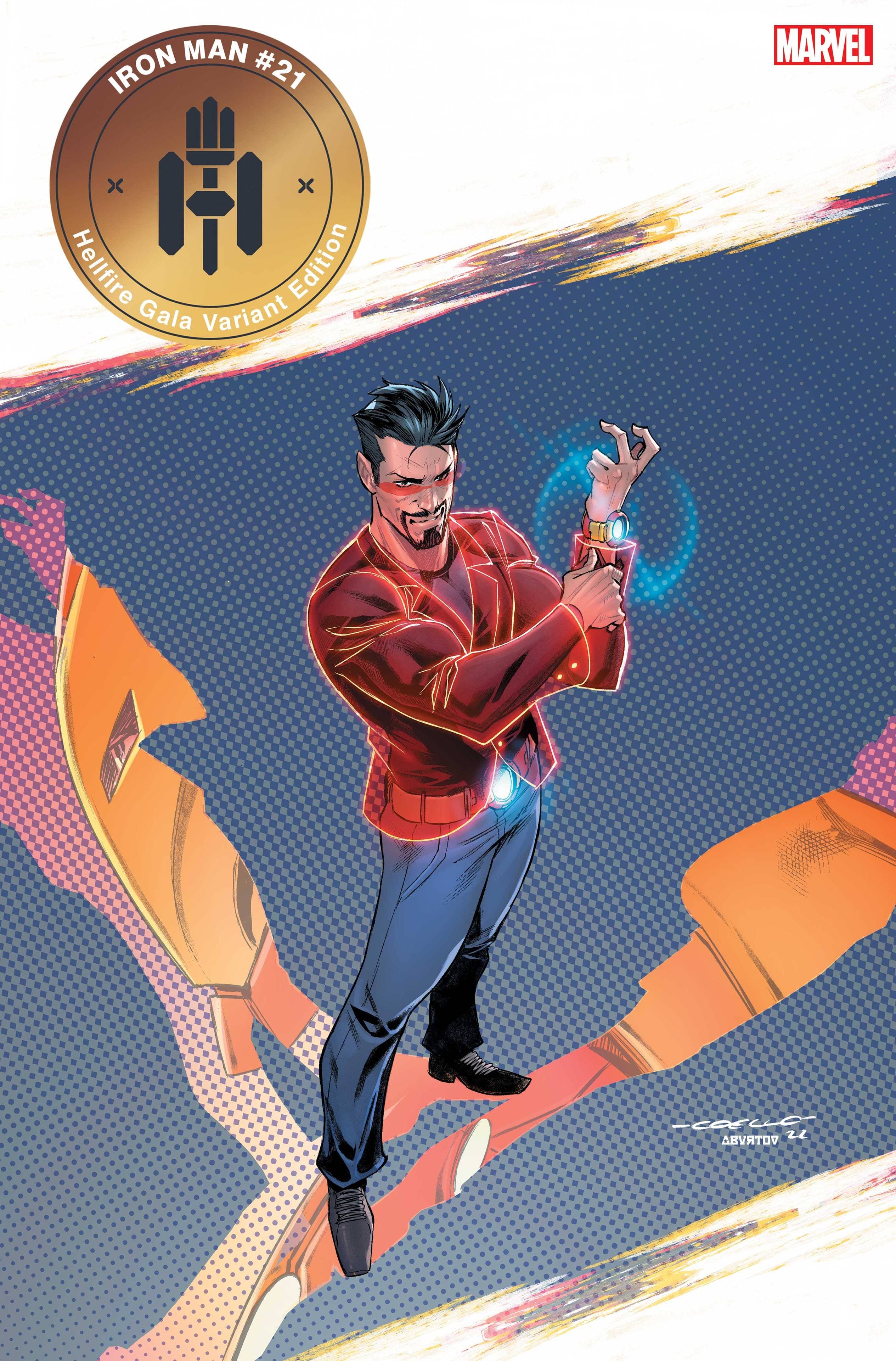 Iron Man #21 Hellfire Gala Variant Cover by Iban Coello, on sale 6/15