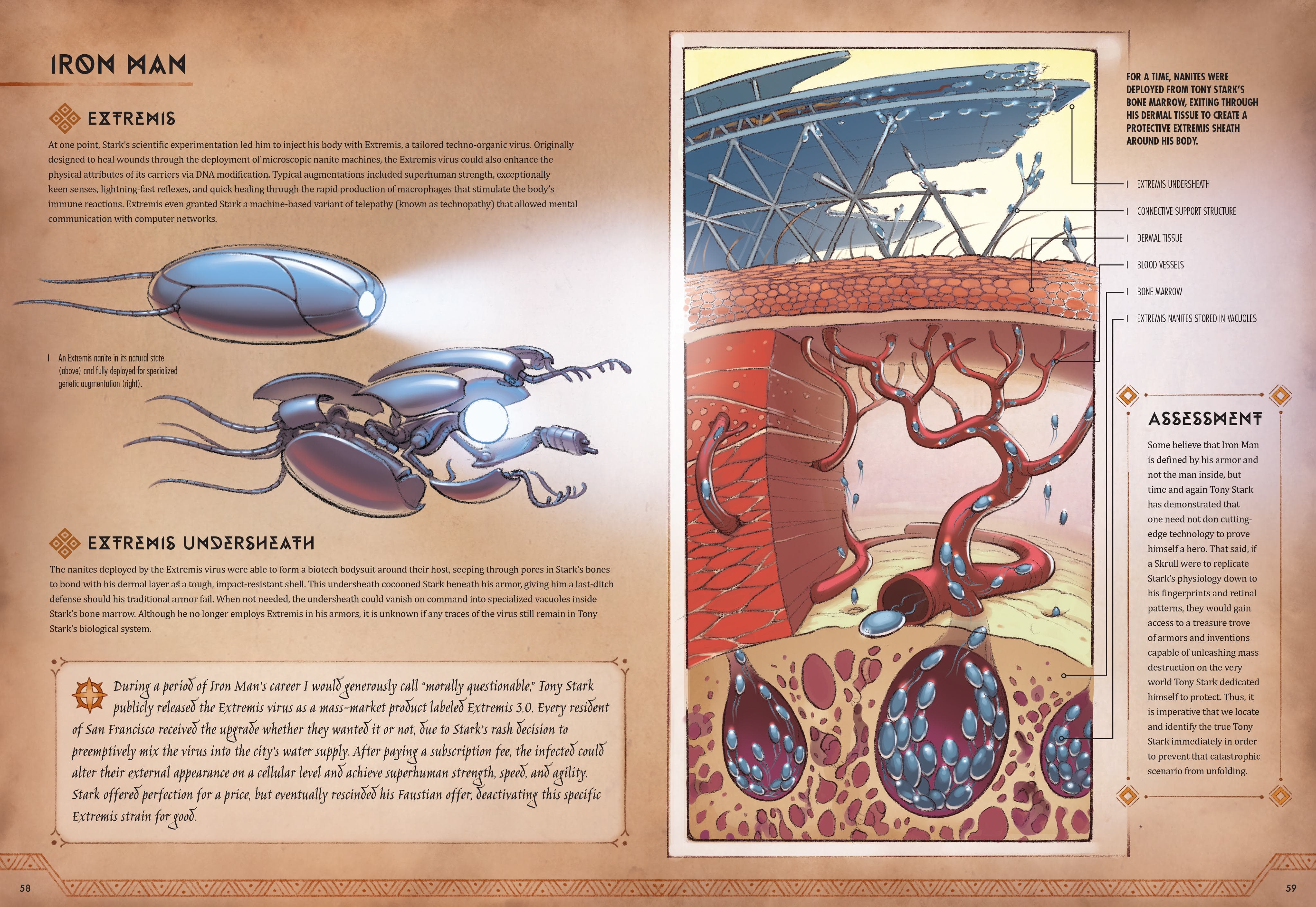 Iron Man artwork by Jonah Lobe from 'Marvel Anatomy: A Scientific Study of the Superhuman'