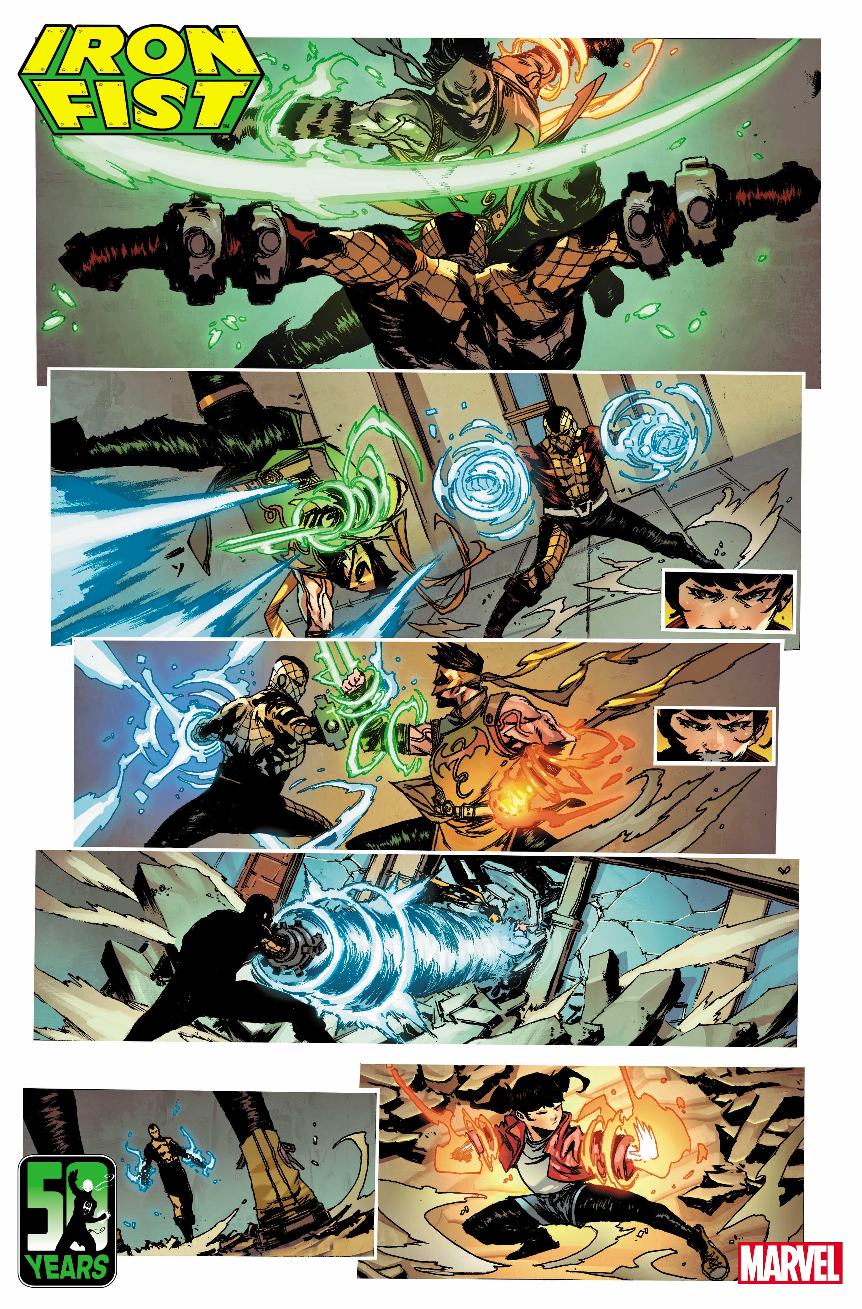 IRON FIST 50TH ANNIVERSARY SPECIAL #1 interior artwork by Von Randal