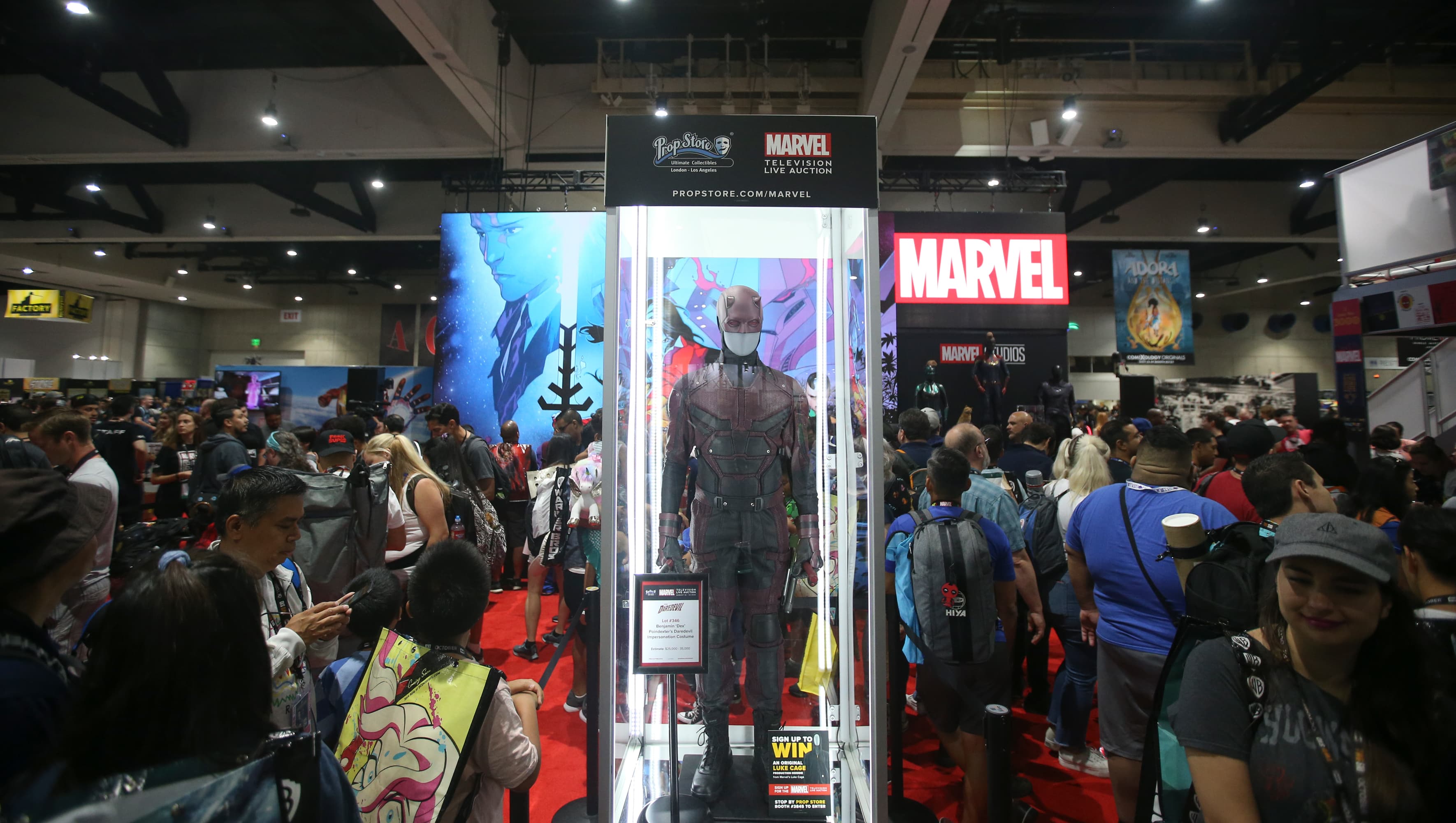 Benjamin "Dex" Poindexter's Daredevil impersonation costume at the Marvel booth