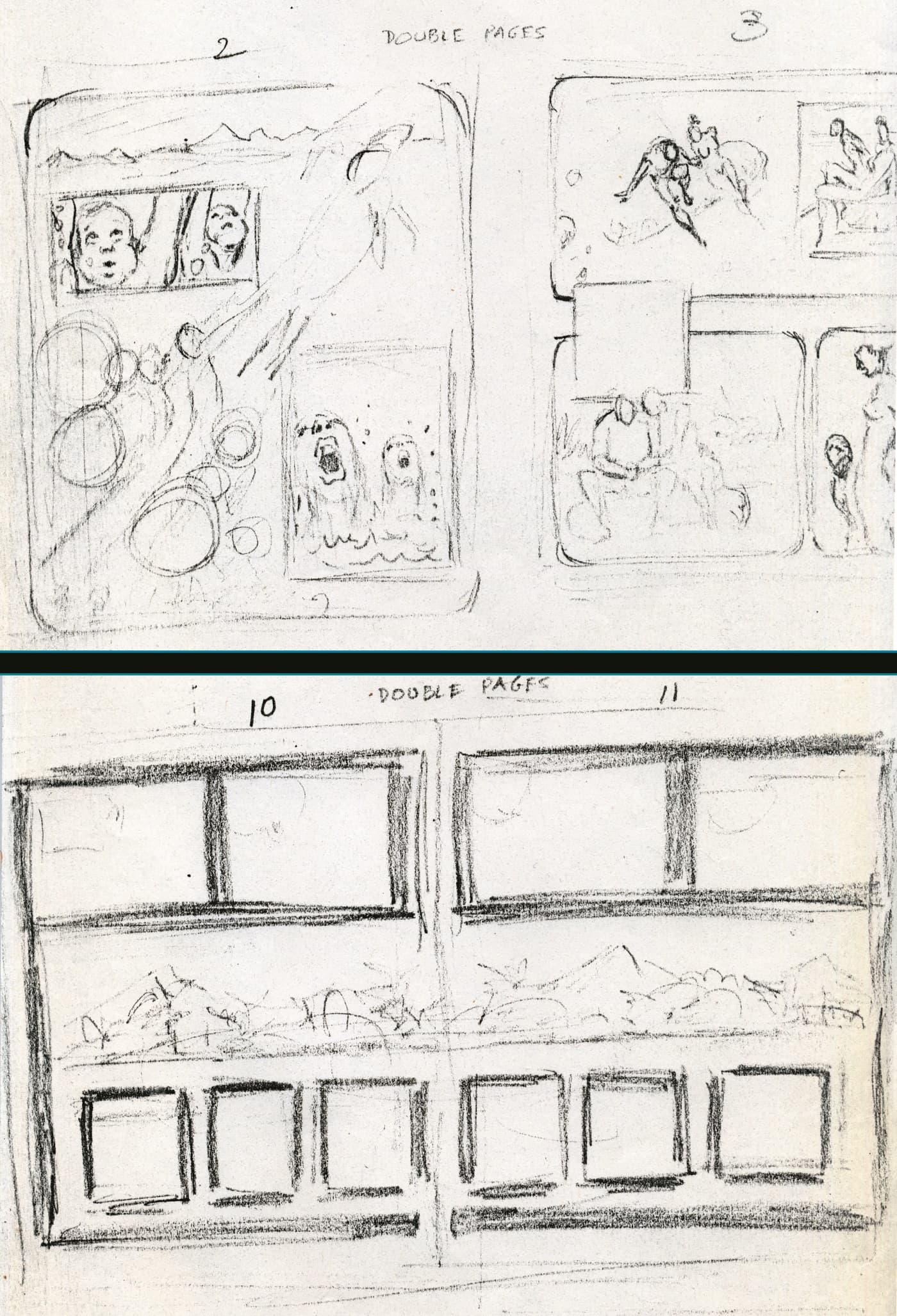 Layouts from JUNGLE ACTION #16 and #17 by Billy Graham. Courtesy of Don McGregor