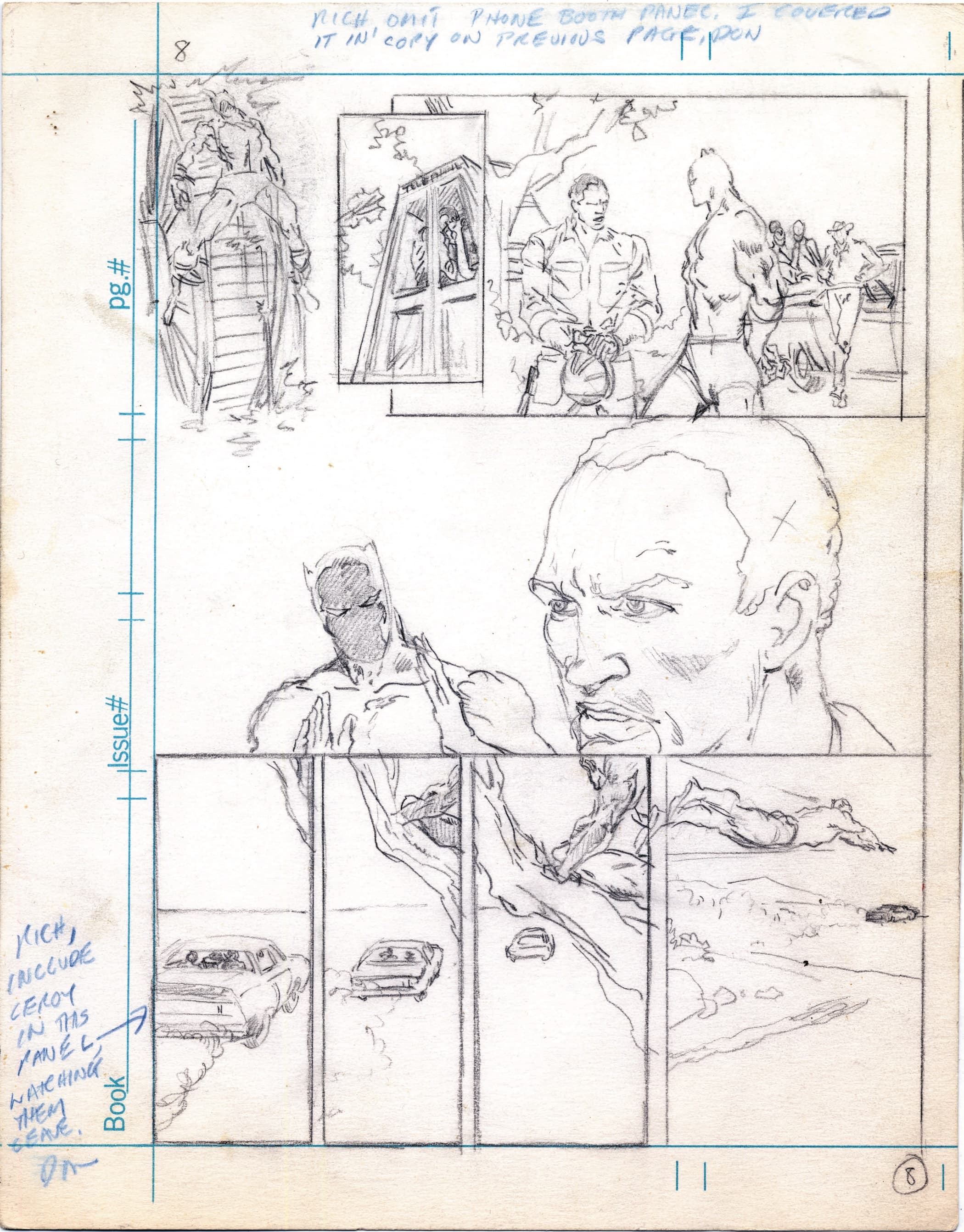 Layouts from JUNGLE ACTION #24 by Rich Buckler; courtesy of Don McGregor