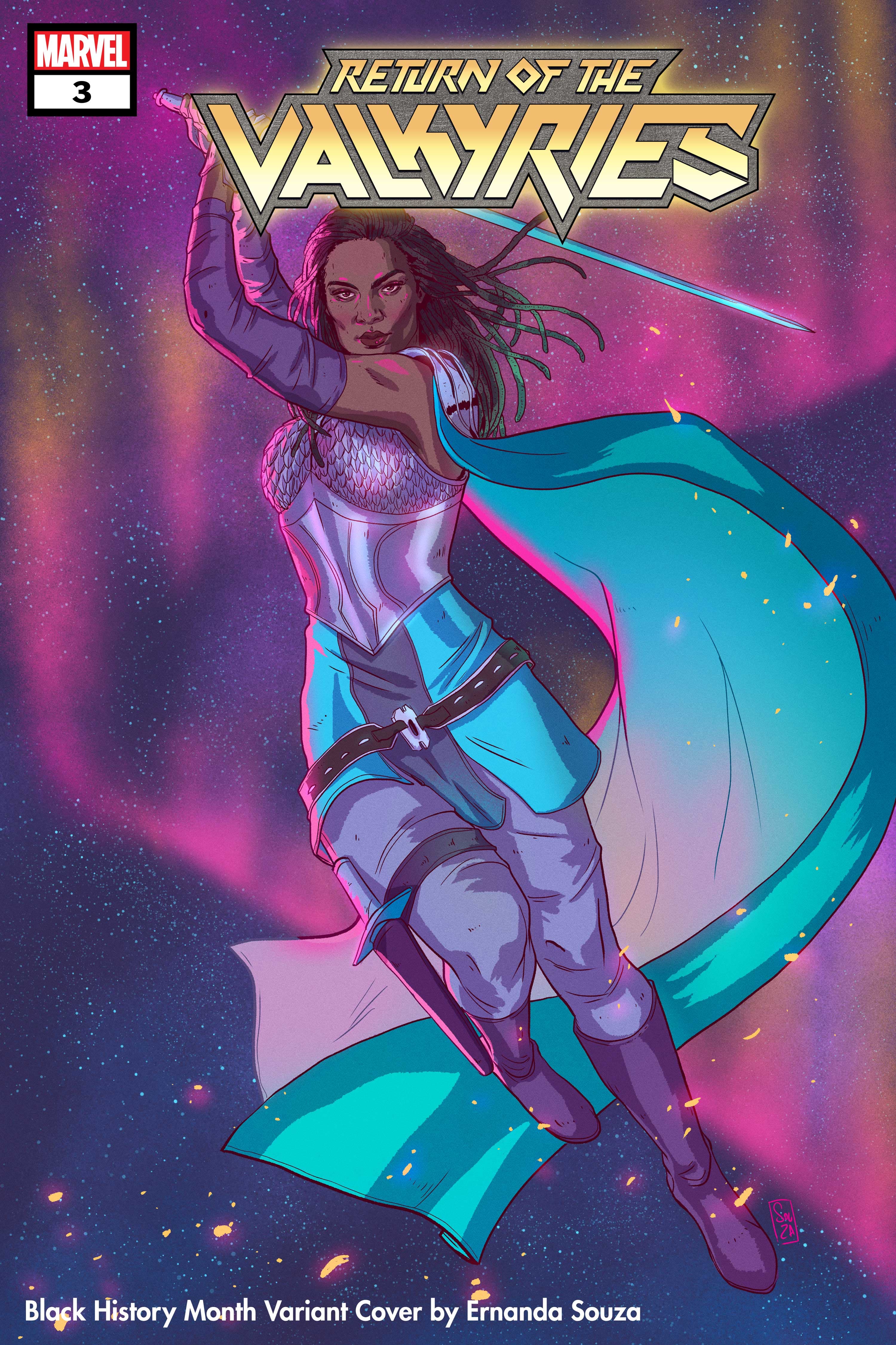 KING IN BLACK: RETURN OF THE VALKYRIES #3 BLACK HISTORY MONTH VARIANT COVER by ERNANDA SOUZA