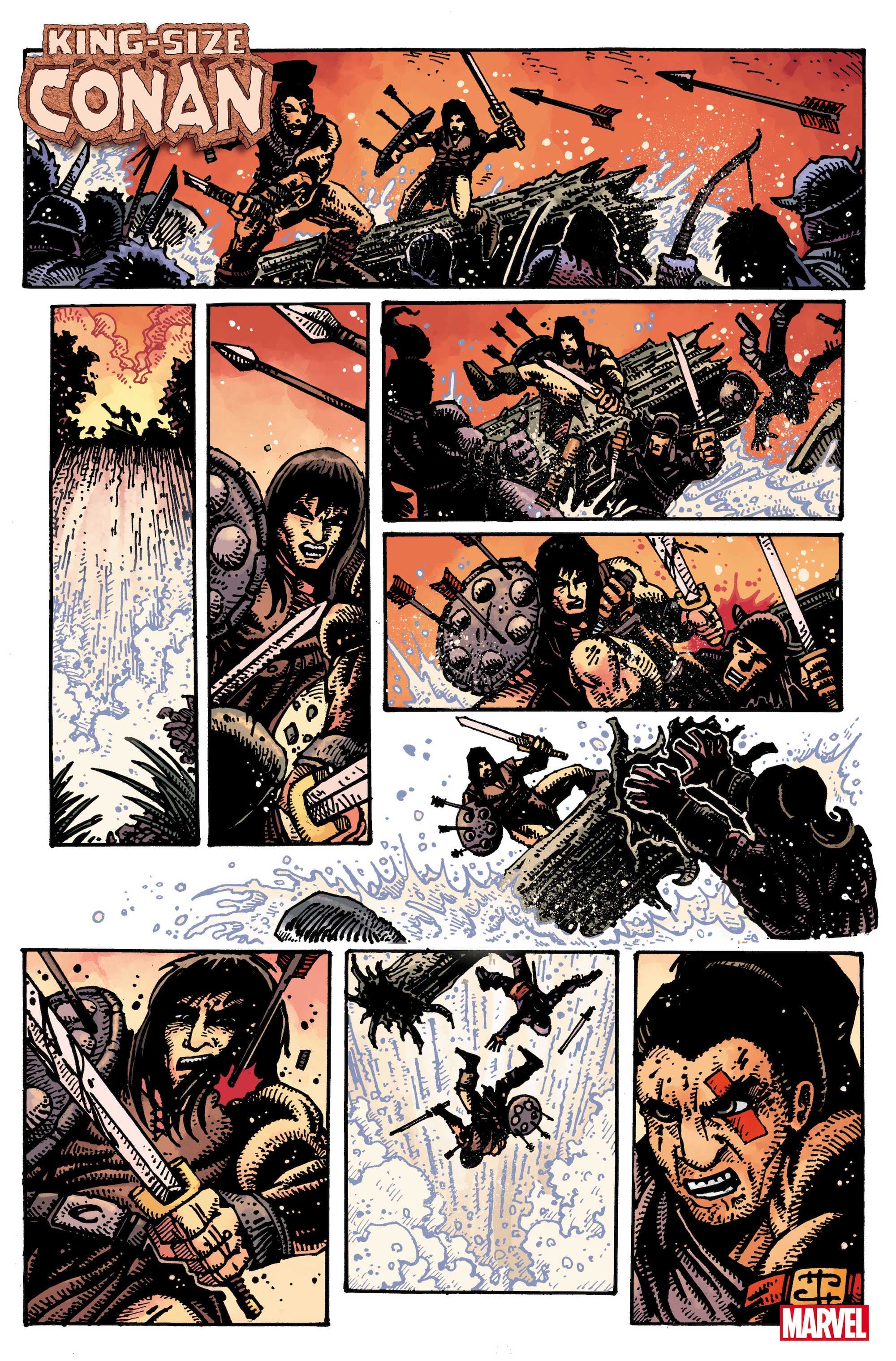 KING-SIZE CONAN #1 preview pages by Kevin Eastman and Neeraj Menon