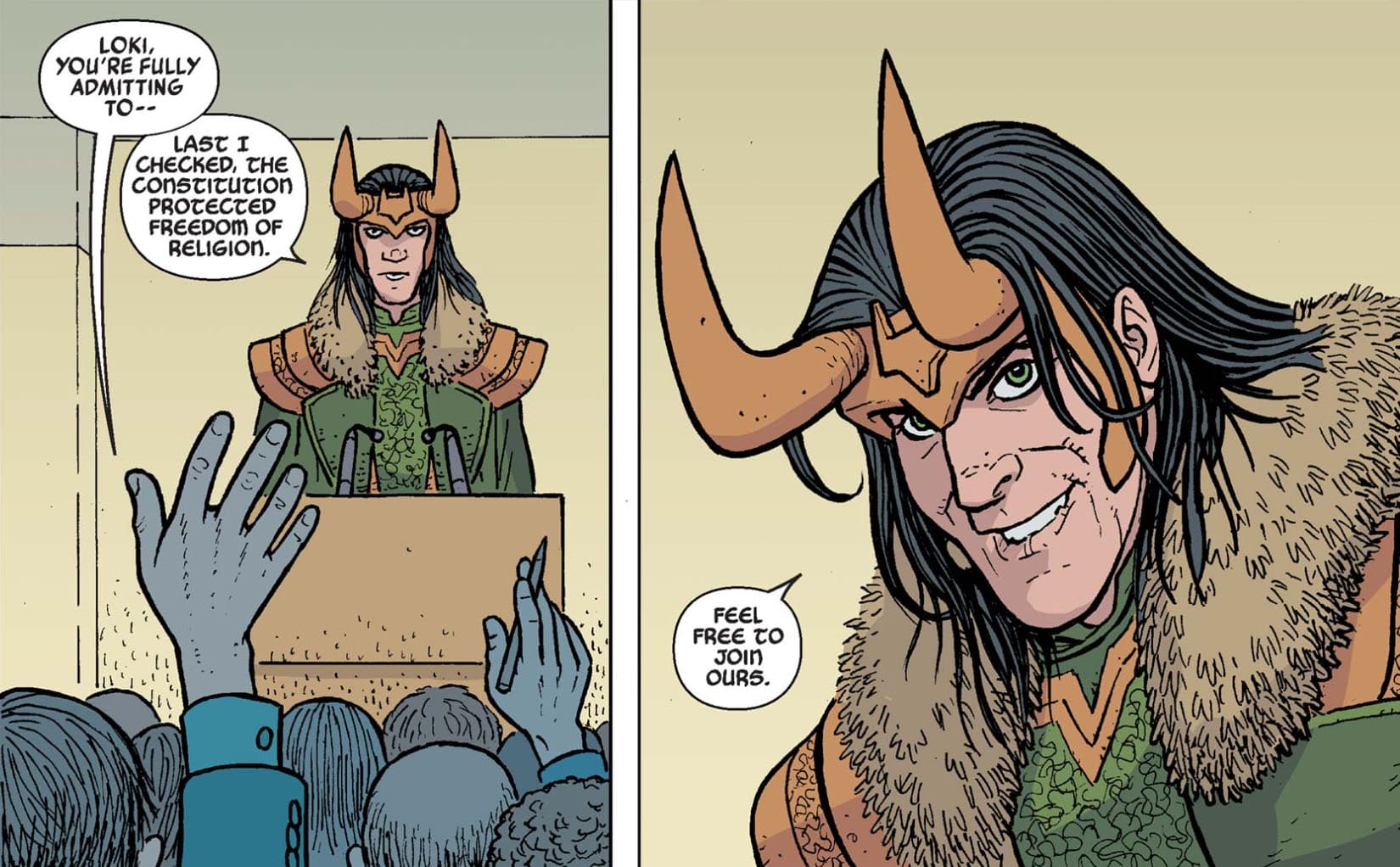 Loki at the podium