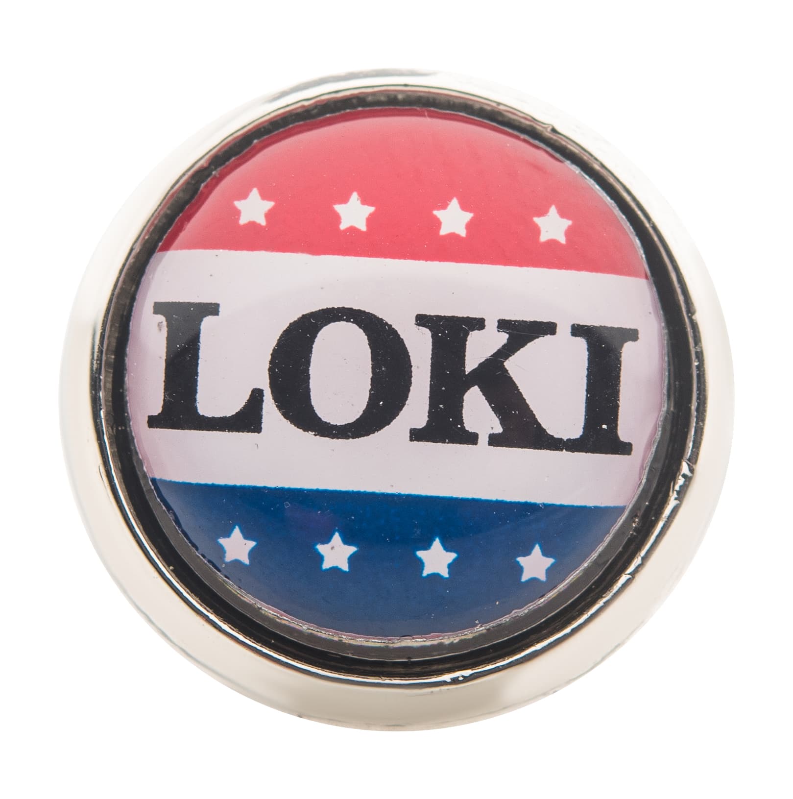 President Loki Pin / shop it <a href=https://www.hottopic.com/product/marvel-loki-president-3-inch-button/15315574.html>here</a>