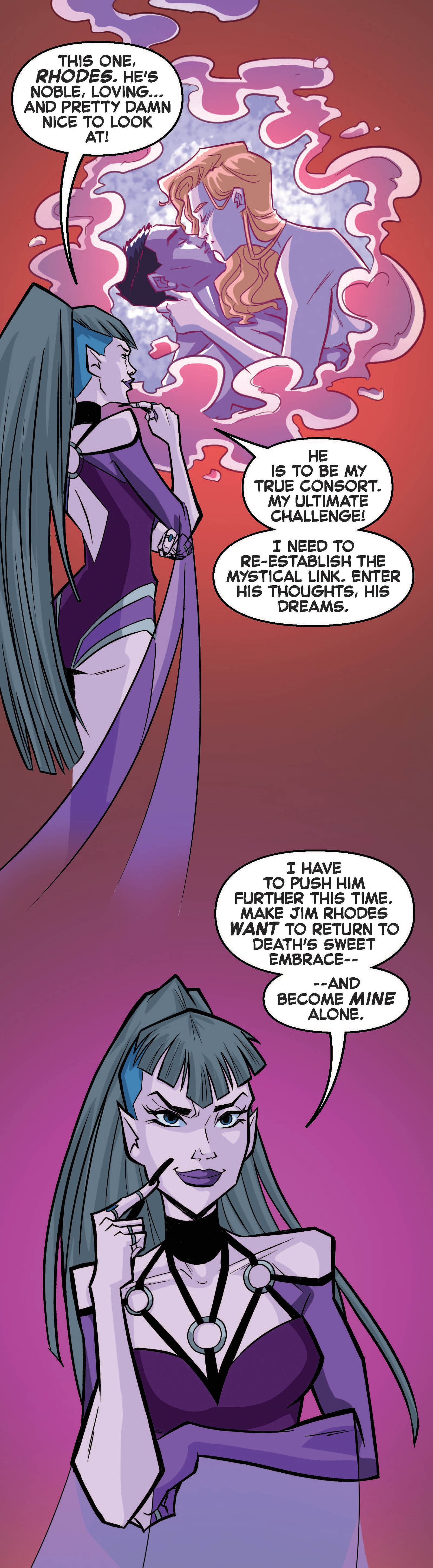 Preview panels from LOVE UNLIMITED: CAPTAIN MARVEL AND WAR MACHINE INFINITY COMIC (2023) #57.