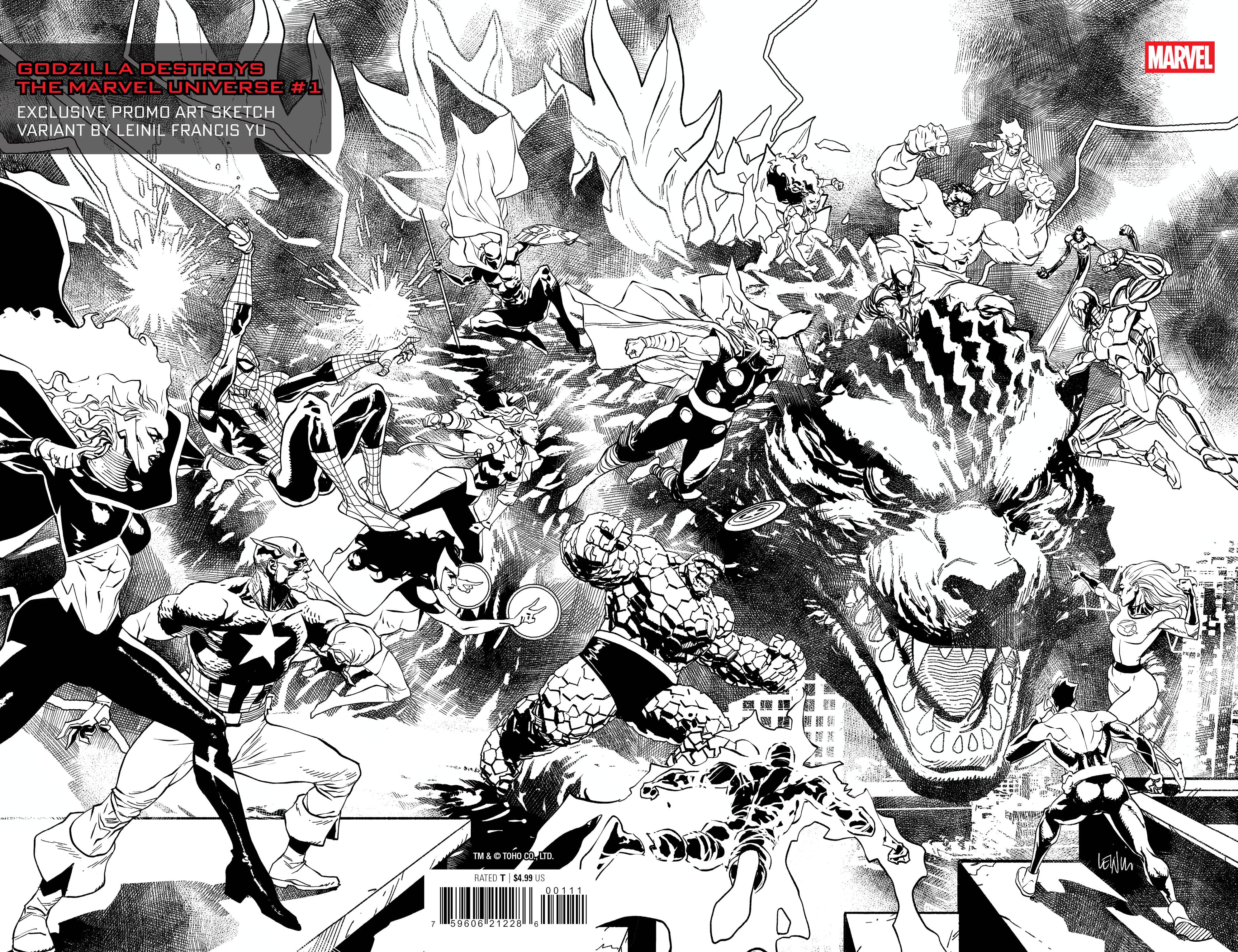 Marvel Fanfare Giveaway GODZILLA DESTROYS THE MARVEL UNIVERSE (2025) #1 Leinil Francis Yu Variant