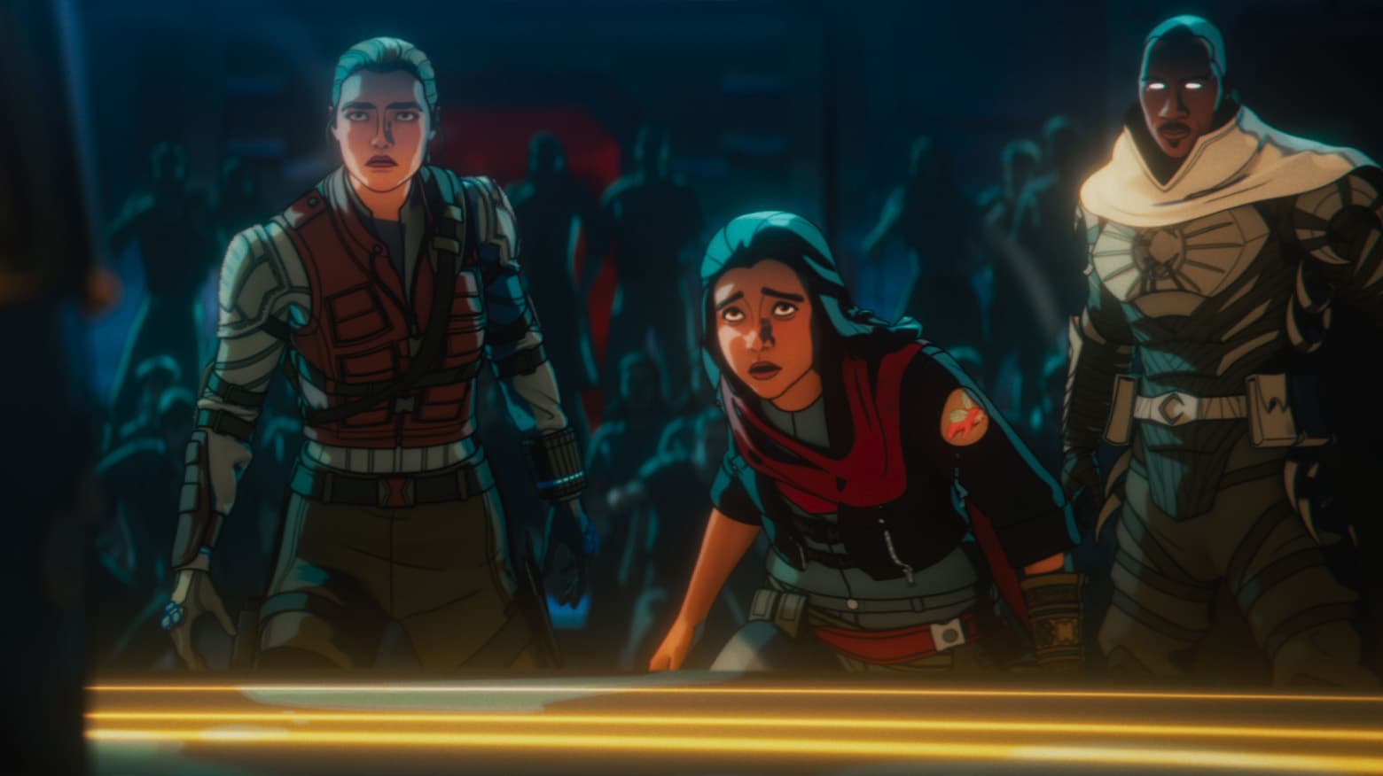 Yelena Belova, Kamala Khan, and Blade Knight in Marvel Zombies