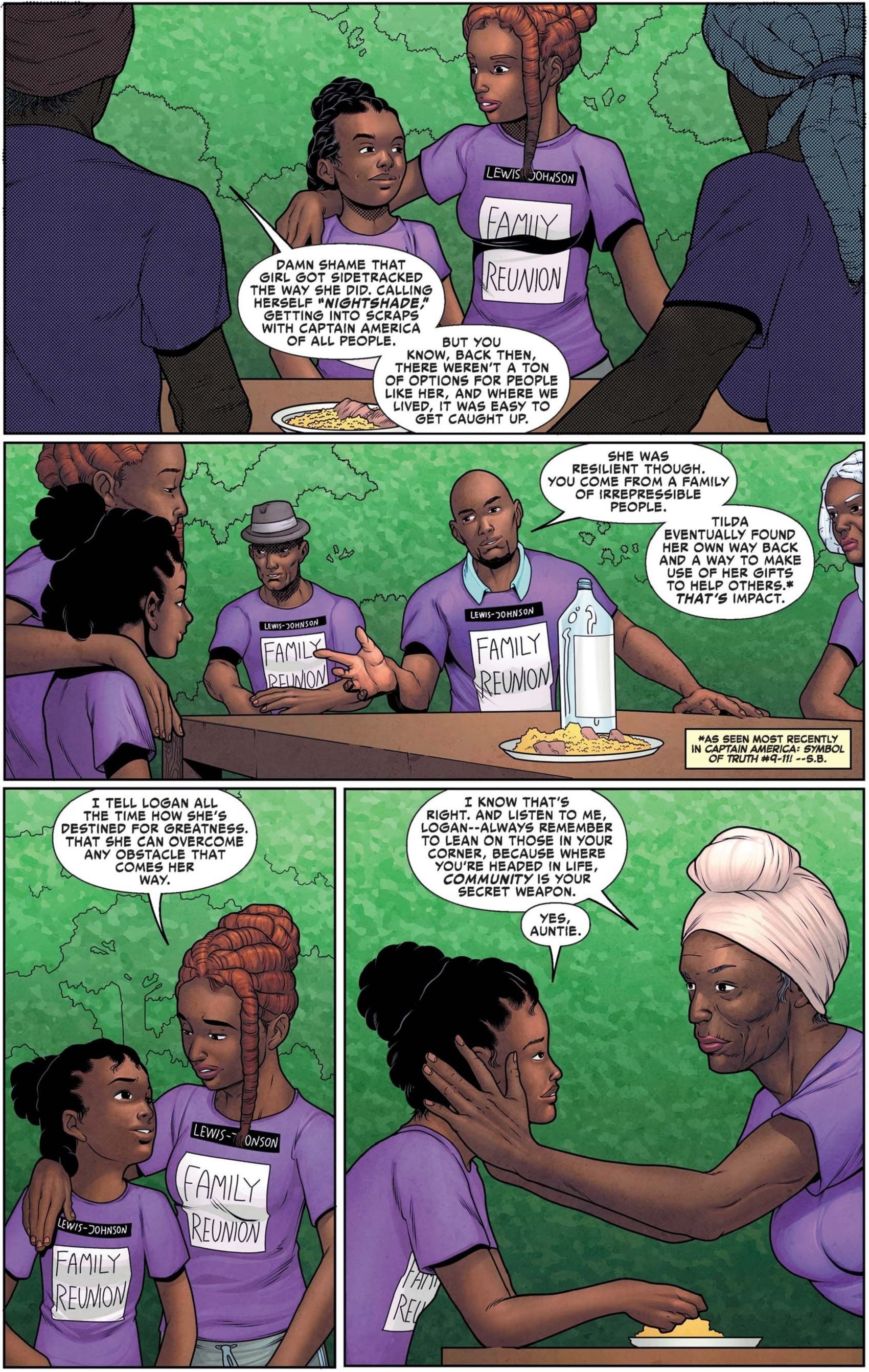 Logan Lewis’ first appearance in MARVEL’S VOICES: PRIDE (2023) #1 by Stephanie Williams, Héctor Barros, and Andrew Dalhouse.