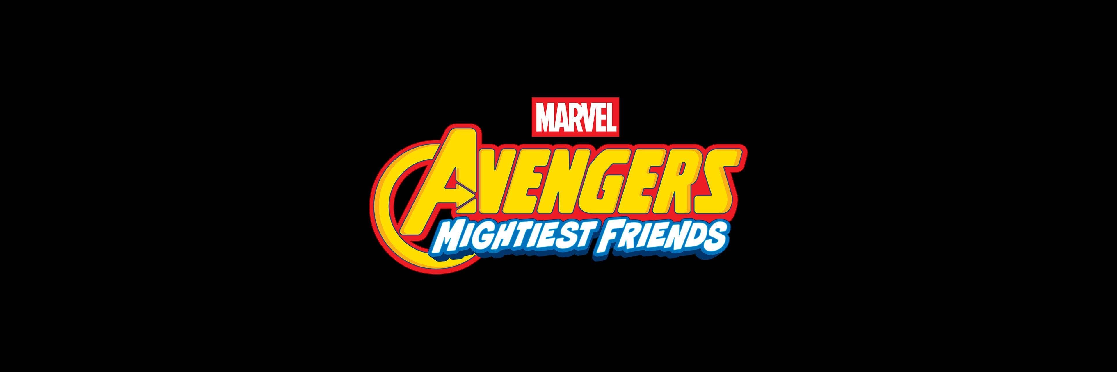 Marvel's Avengers: Mightiest Friends TV Show Disney Jr. Disney+ TV Show Season 1 Logo on Black