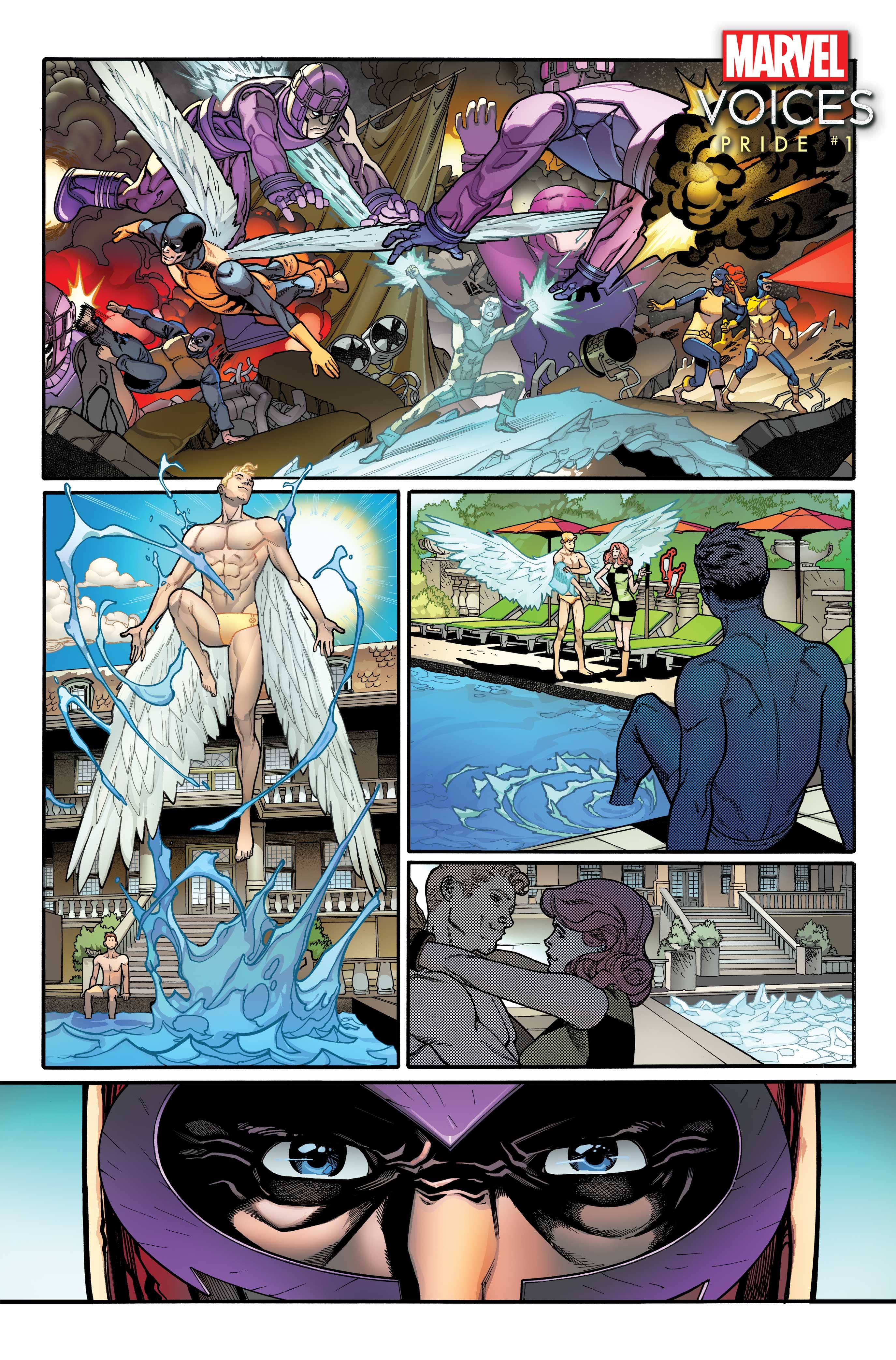 MARVEL'S VOICES: PRIDE #1 preview art by Javier Garrón, colors by David Curiel