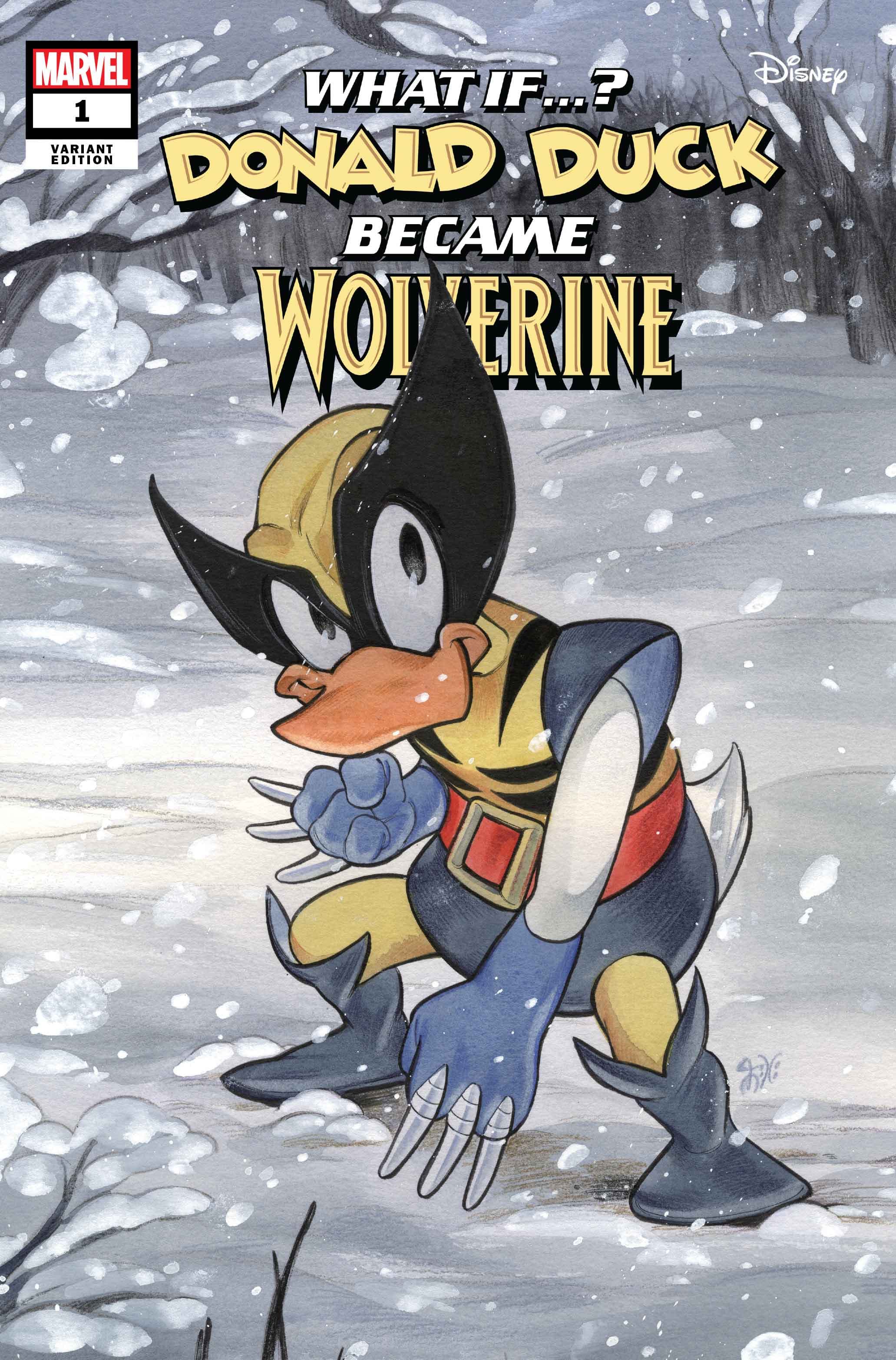 MARVEL & DISNEY: WHAT IF…? DONALD DUCK BECAME WOLVERINE #1 variant cover by Peach Momoko