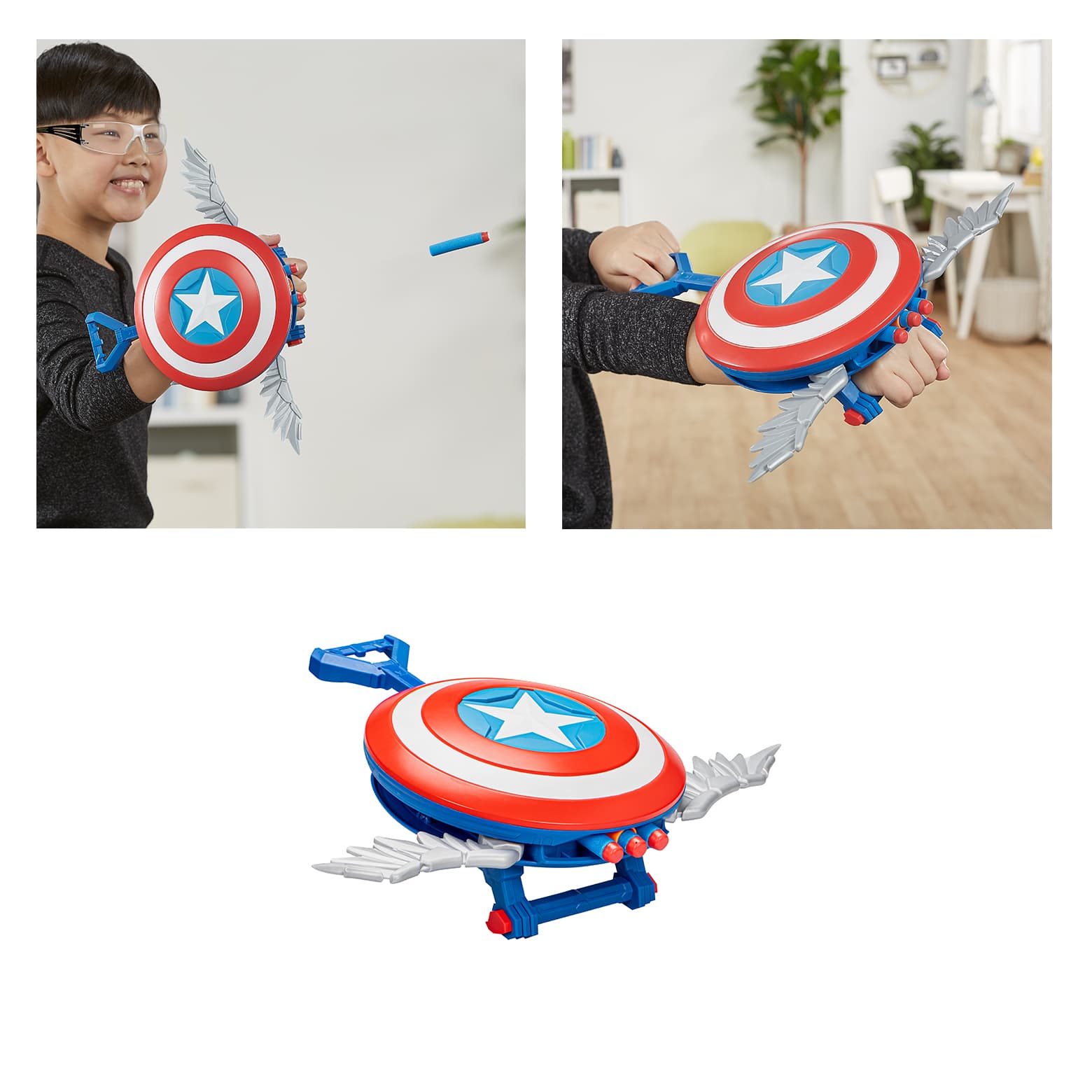 MARVEL MECH STRIKE MECHASAURS CAPTAIN AMERICA REDWING BLASTER