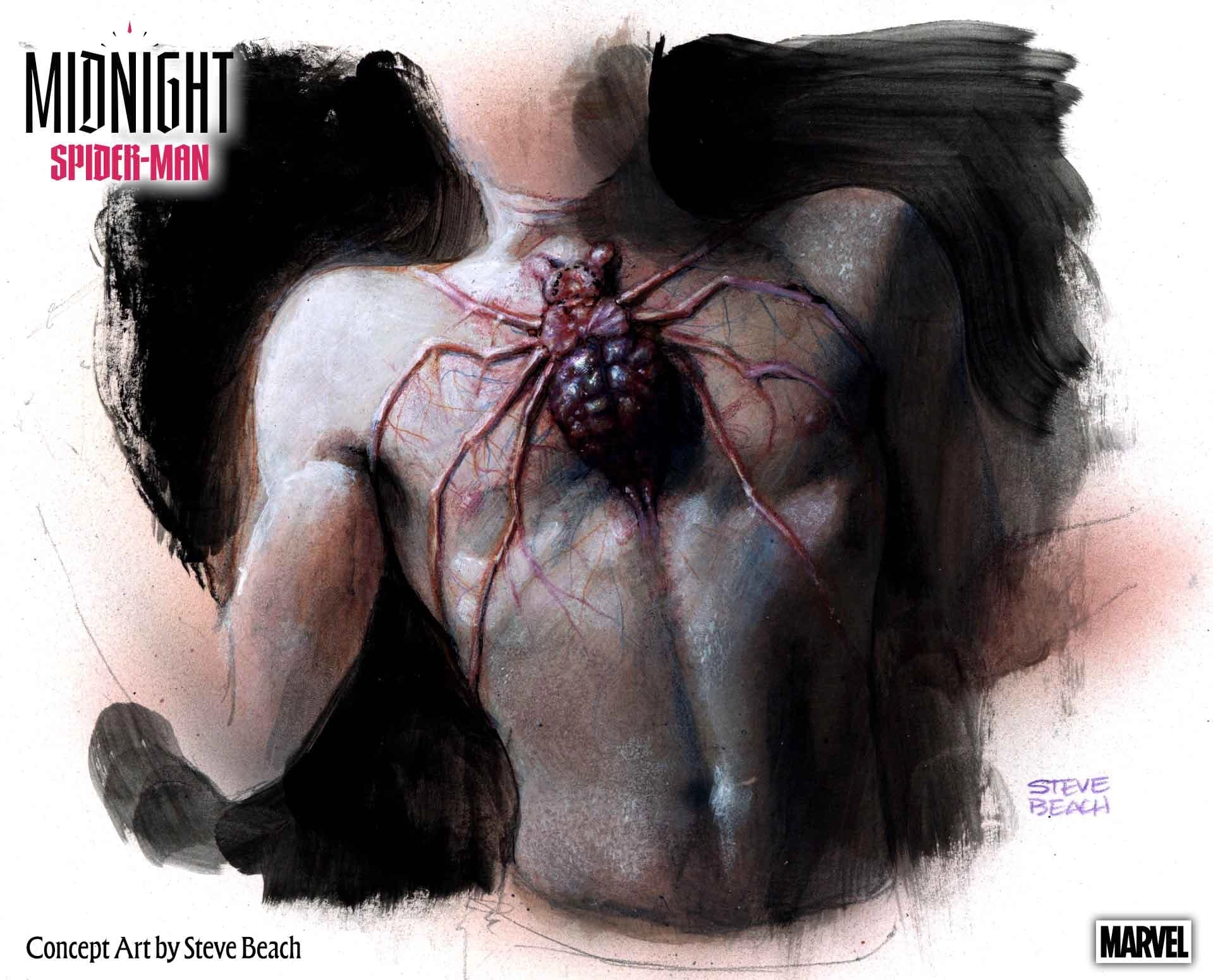 'Midnight Spider-Man' Mask Concept Art by Steve Beach
