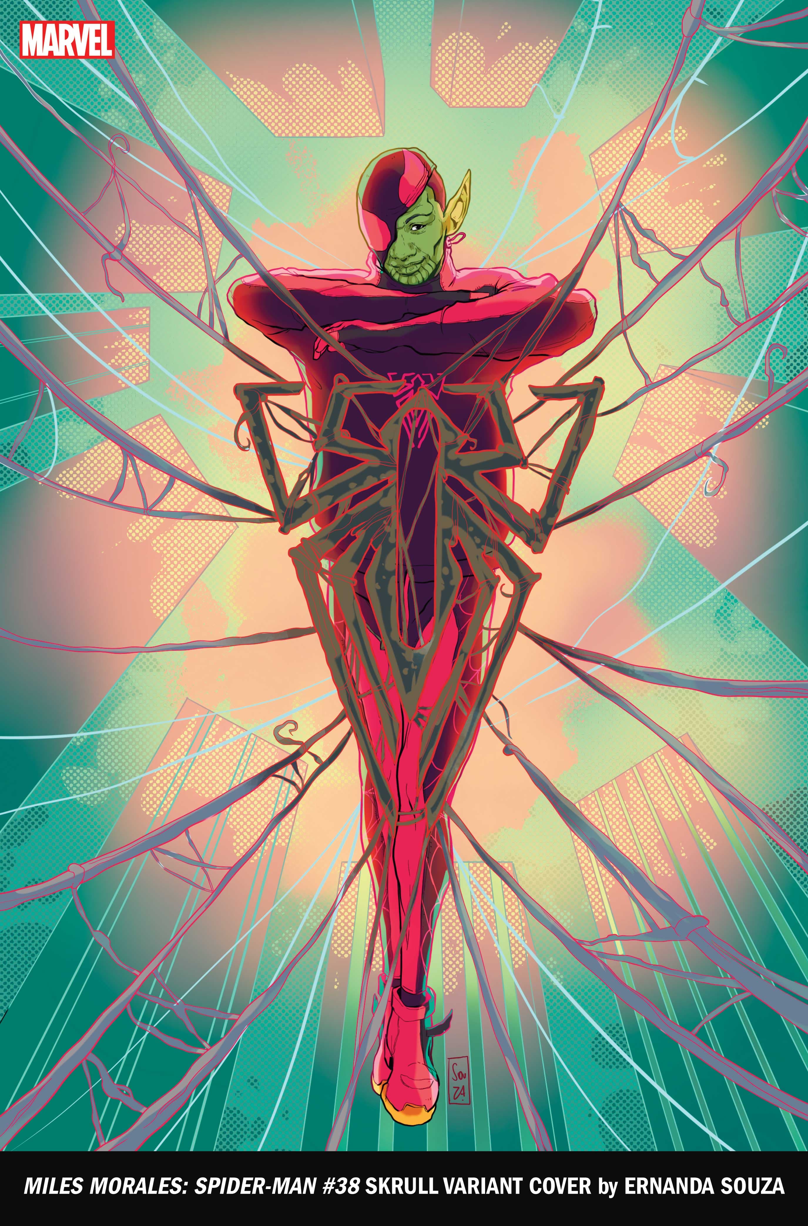 MILES MORALES: SPIDER-MAN #38 SKRULL VARIANT COVER by ERNANDA SOUZA