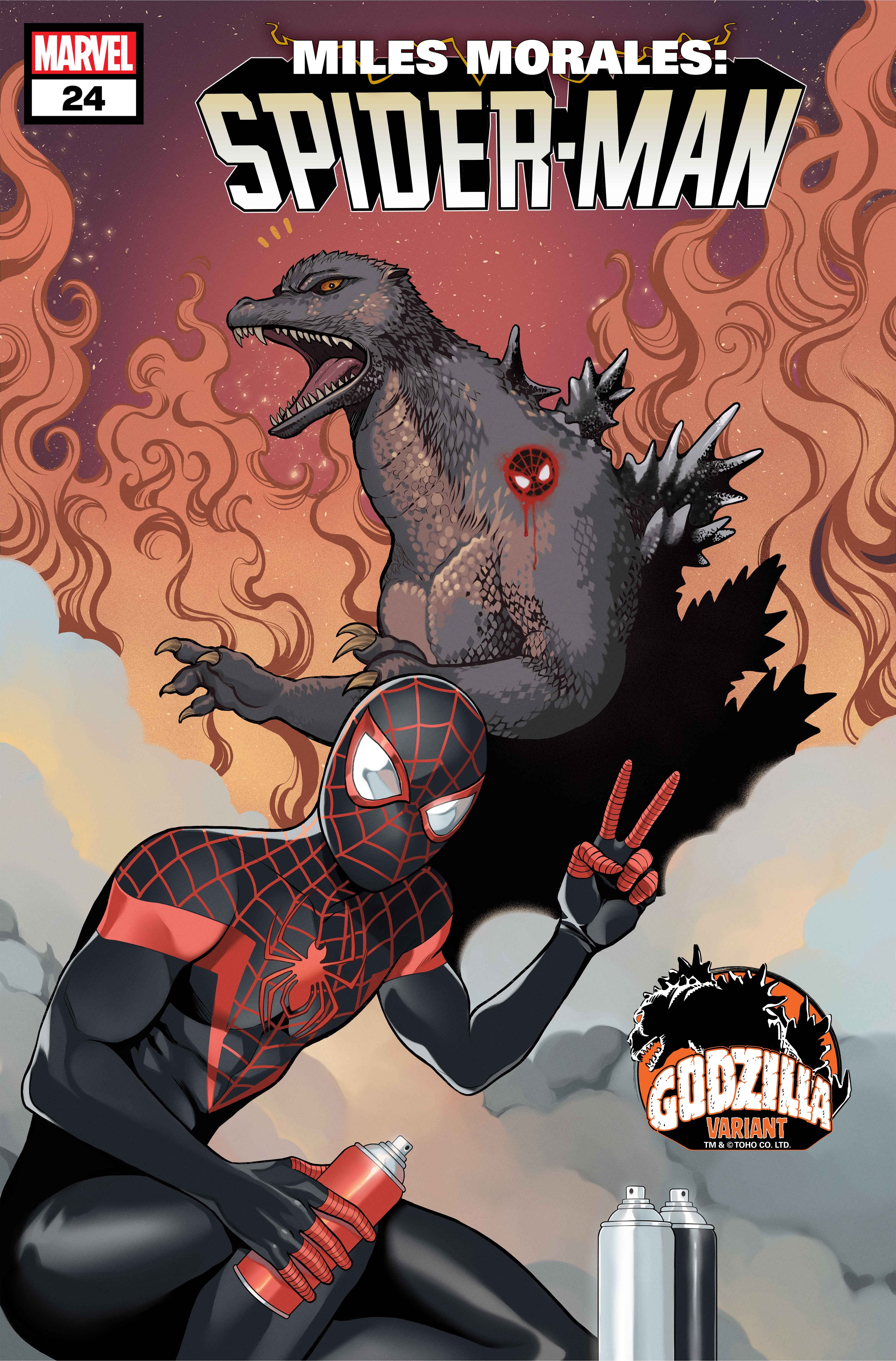 MILES MORALES: SPIDER-MAN #24 Godzilla Variant Cover by Romy Jones