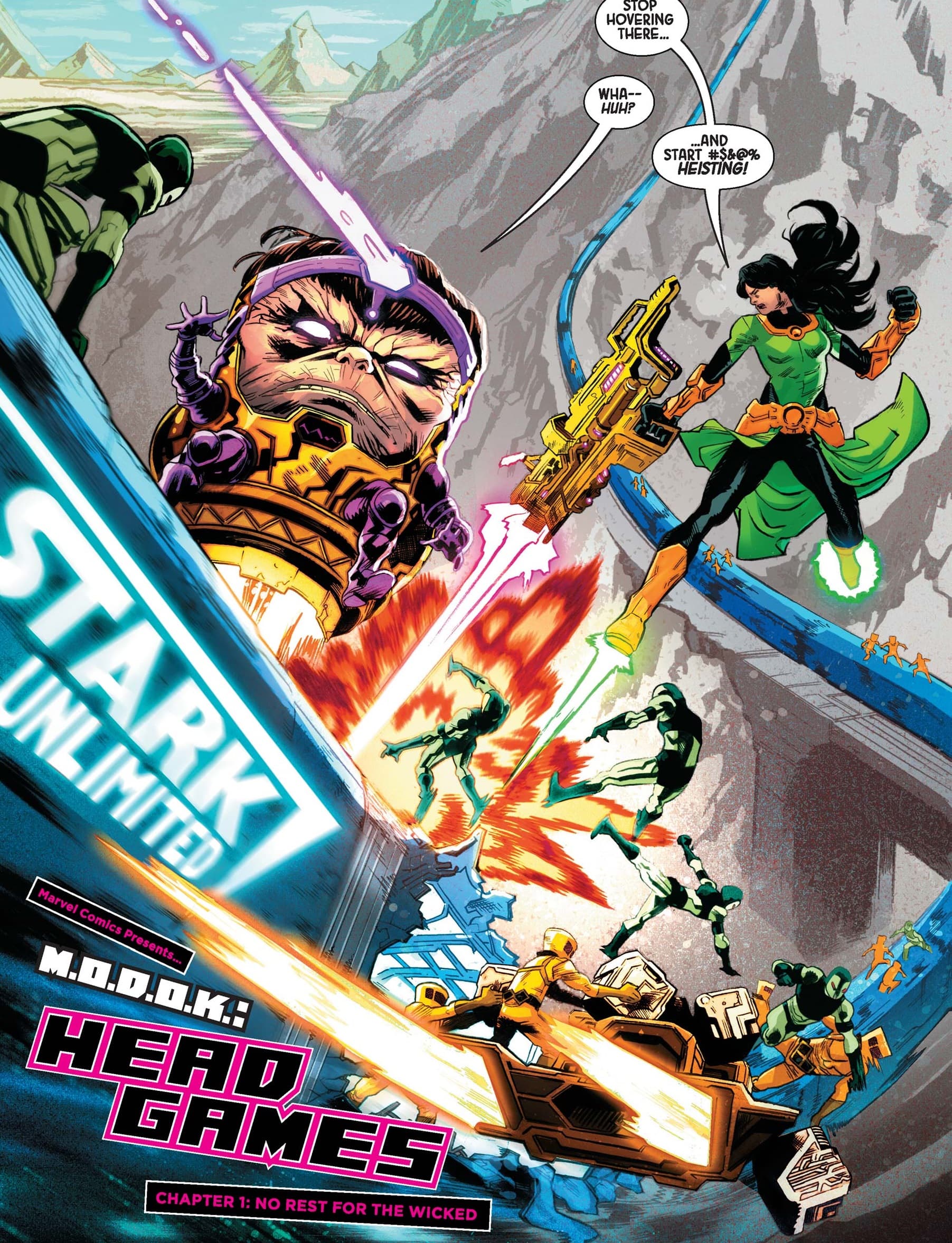M.O.D.O.K. on the defensive in his first issue.