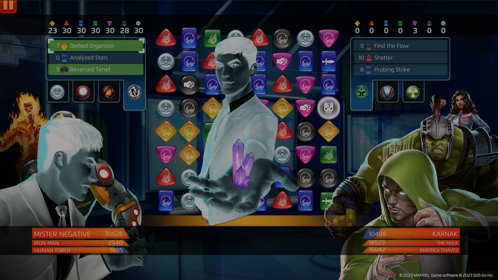 Mister Negative (Martin Li) uses Reversed Tenet in MARVEL Puzzle Quest